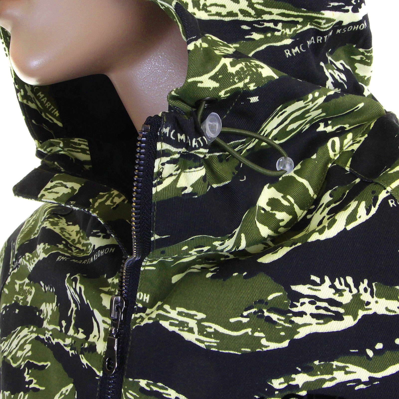 RMC MARTIN KSOHOH MENS REGULAR FIT ZIP UP TIGER CAMO GREEN HOODED WINDBREAKER JACKET REDM2302