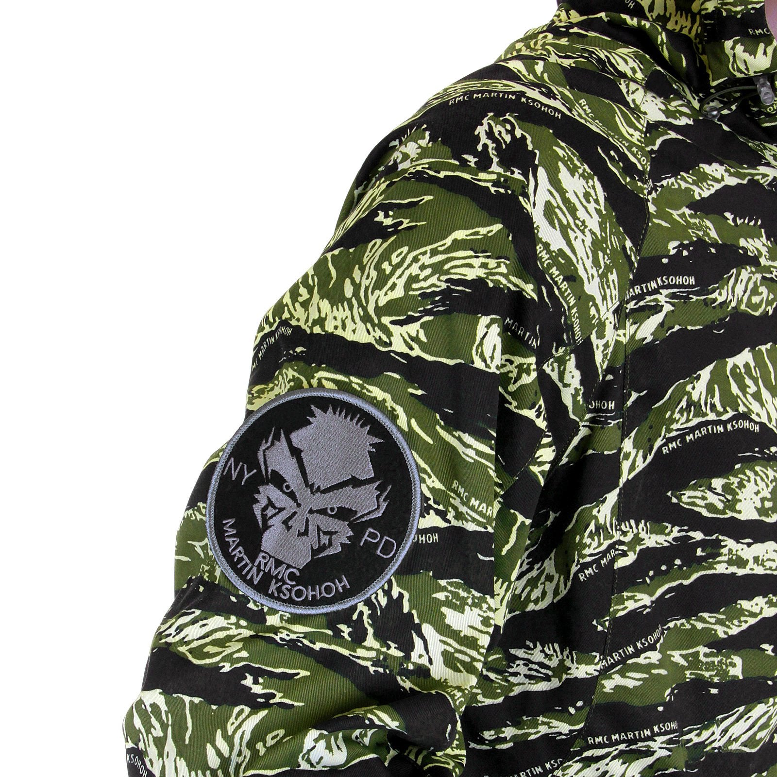 RMC MARTIN KSOHOH MENS REGULAR FIT ZIP UP TIGER CAMO GREEN HOODED WINDBREAKER JACKET REDM2302