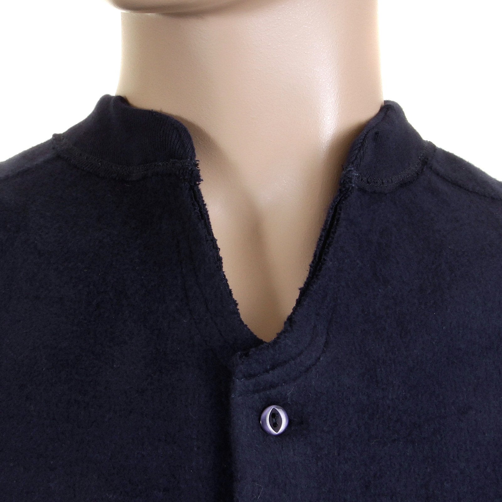 RMC MKWS NAVY BLUE BUTTON THROUGH REGULAR FIT SLEEVELESS PLUSH FLEECE MENS JACKET GILLET REDM2350