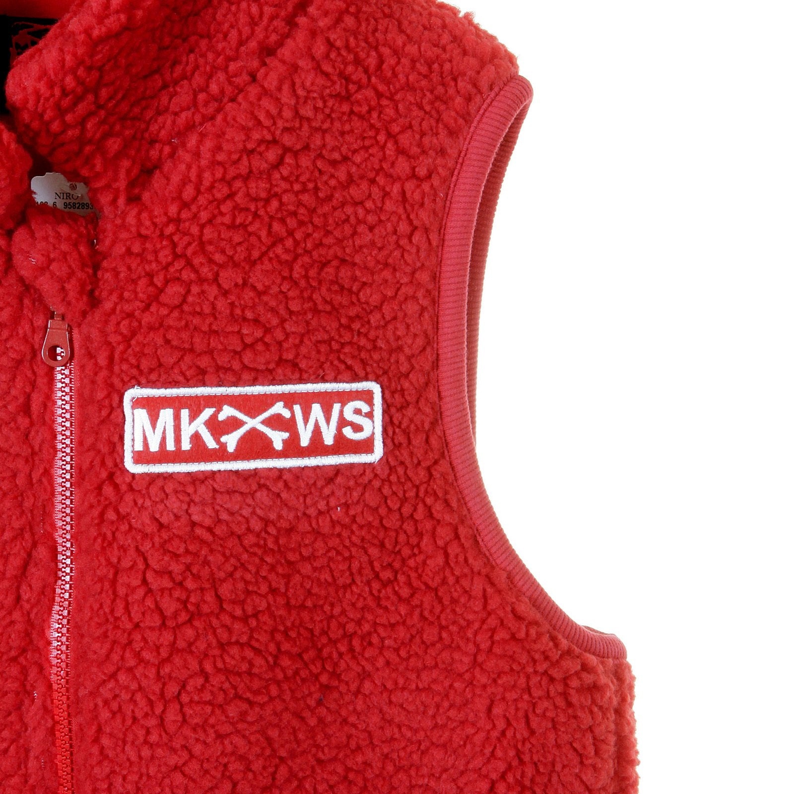 RMC MARTIN KSOHOH RED PAPAMAMSON ZIP UP REGULAR FIT SLEEVELESS PLUSH FLEECE MENS VEST GILLET REDM5828