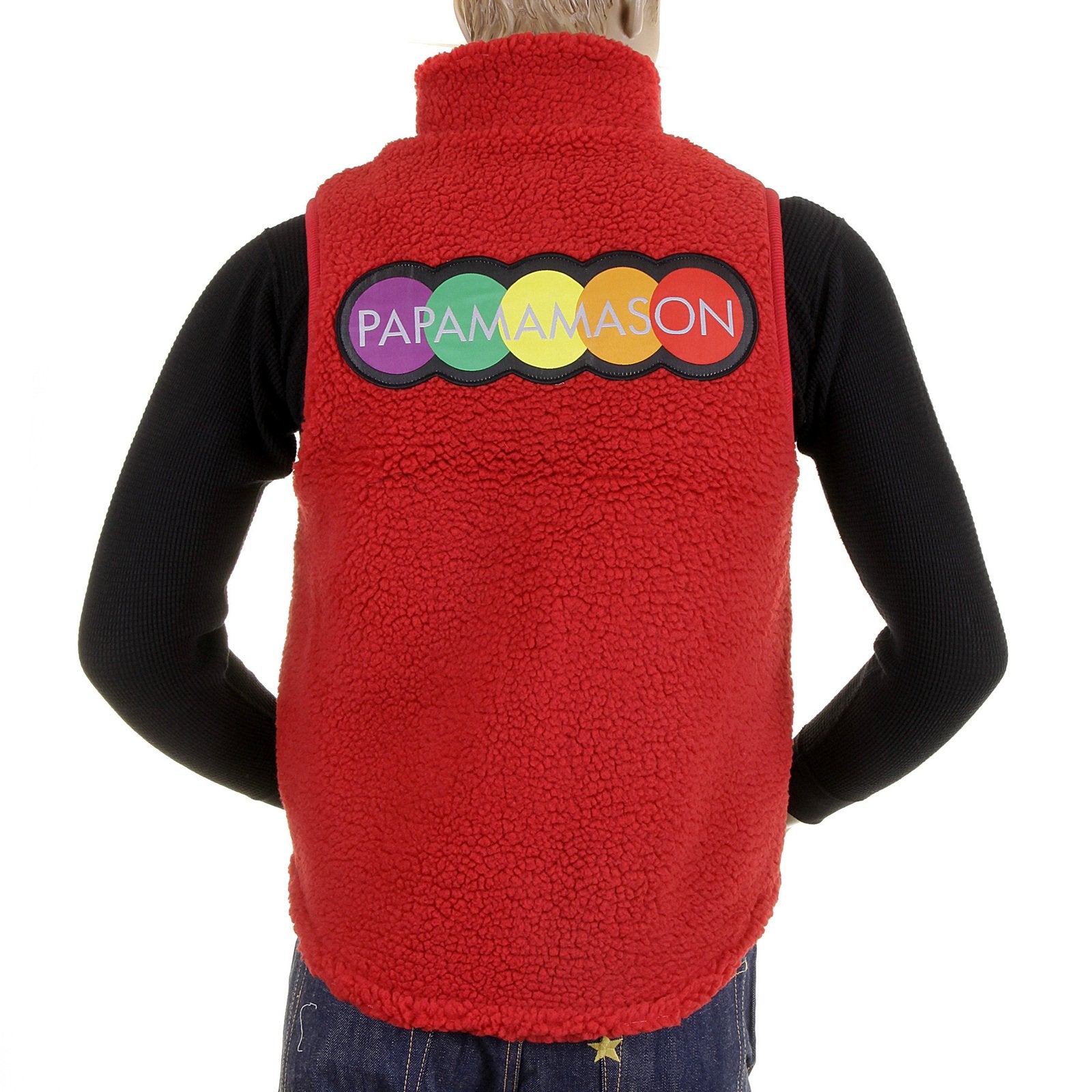 RMC MARTIN KSOHOH RED PAPAMAMSON ZIP UP REGULAR FIT SLEEVELESS PLUSH FLEECE MENS VEST GILLET REDM5828
