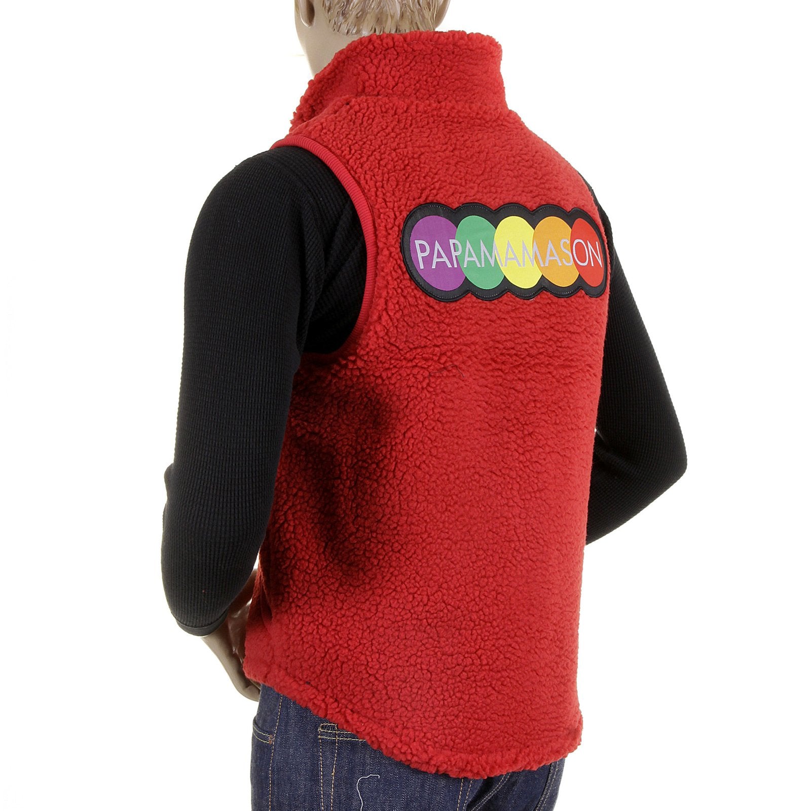 RMC MARTIN KSOHOH RED PAPAMAMSON ZIP UP REGULAR FIT SLEEVELESS PLUSH FLEECE MENS VEST GILLET REDM5828