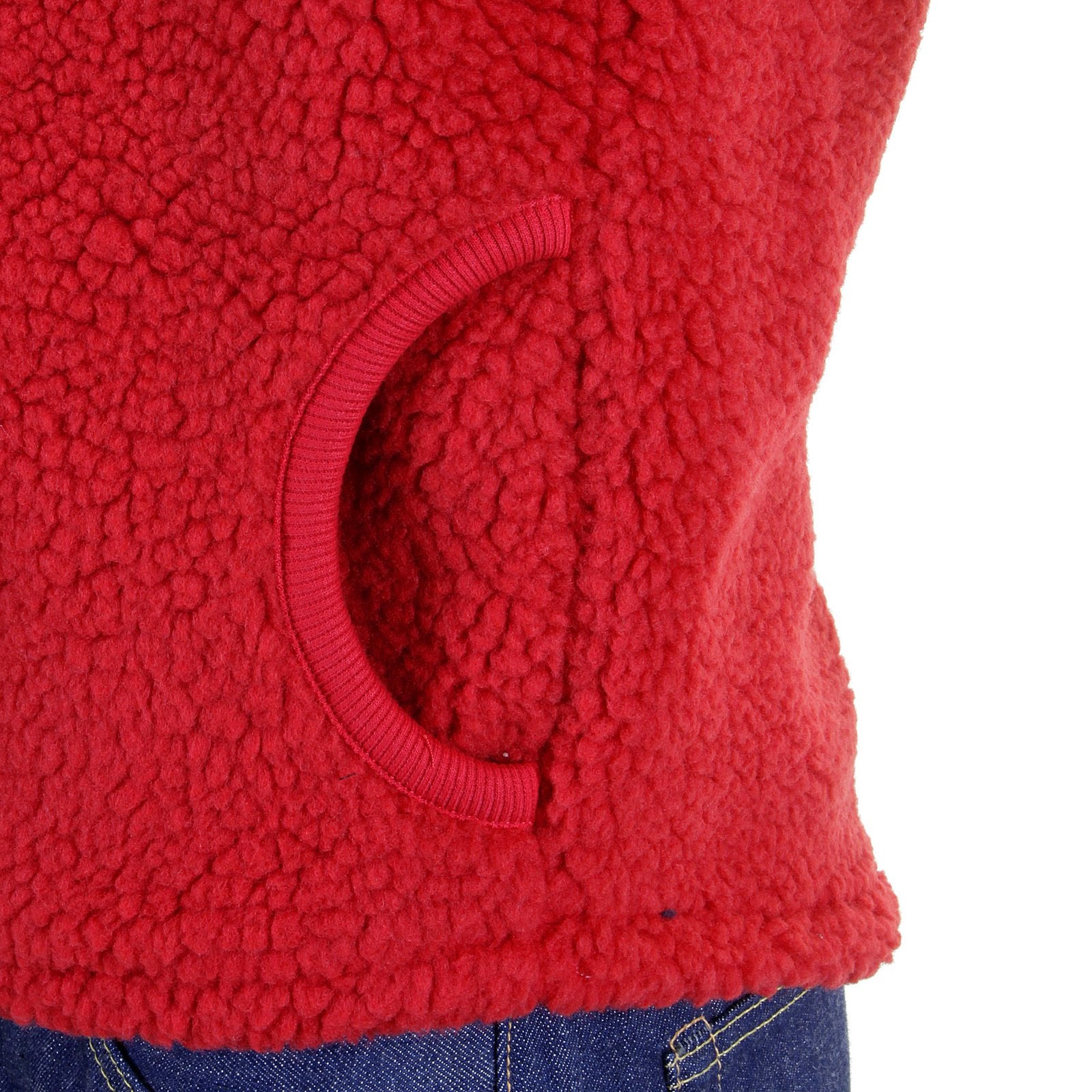 RMC MARTIN KSOHOH RED PAPAMAMSON ZIP UP REGULAR FIT SLEEVELESS PLUSH FLEECE MENS VEST GILLET REDM5828