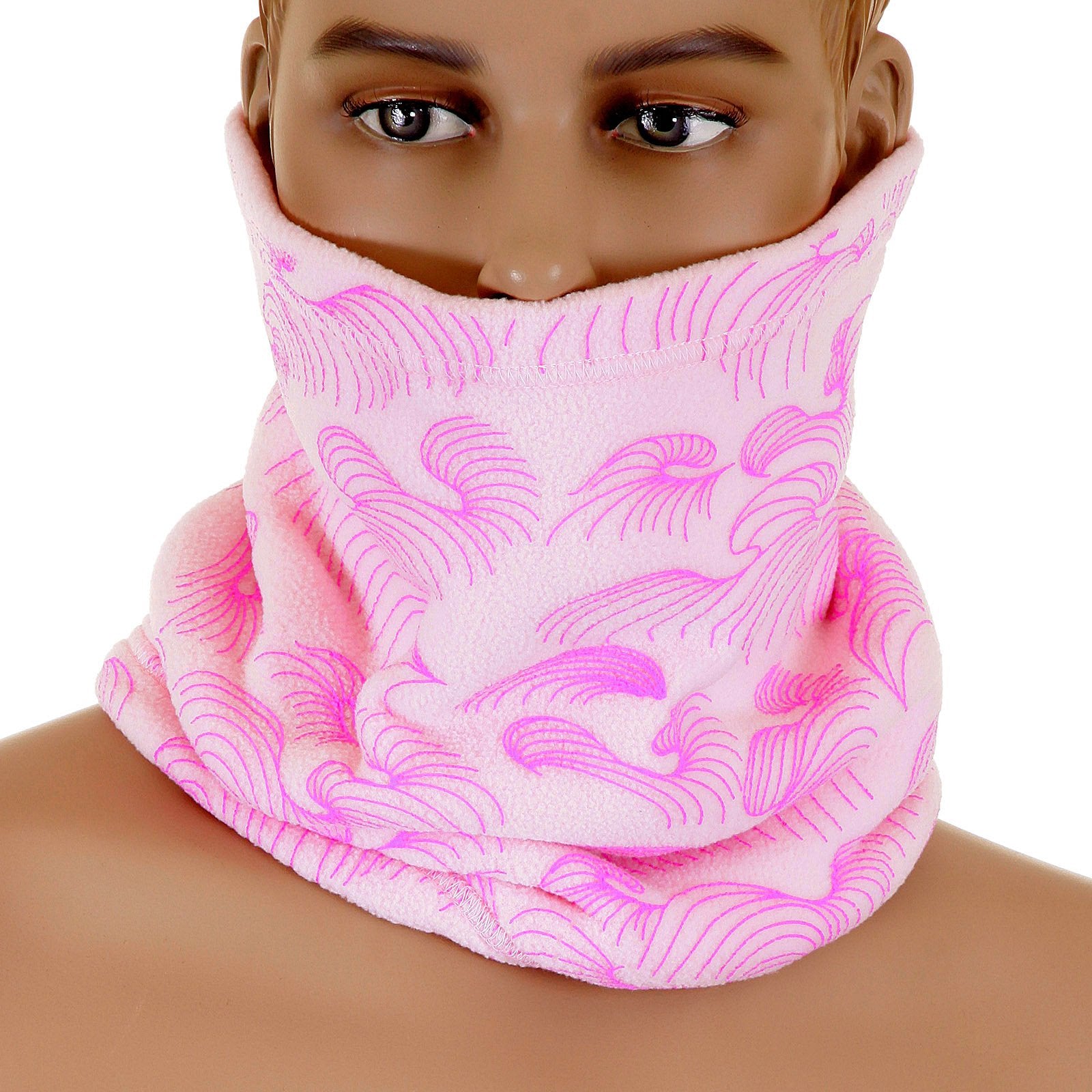 RMC MARTIN KSOHOH REVERSIBLE 5515N01D5 FLEECE NECK WARMER SNOOD IN LIGHT PINK REDM5484A