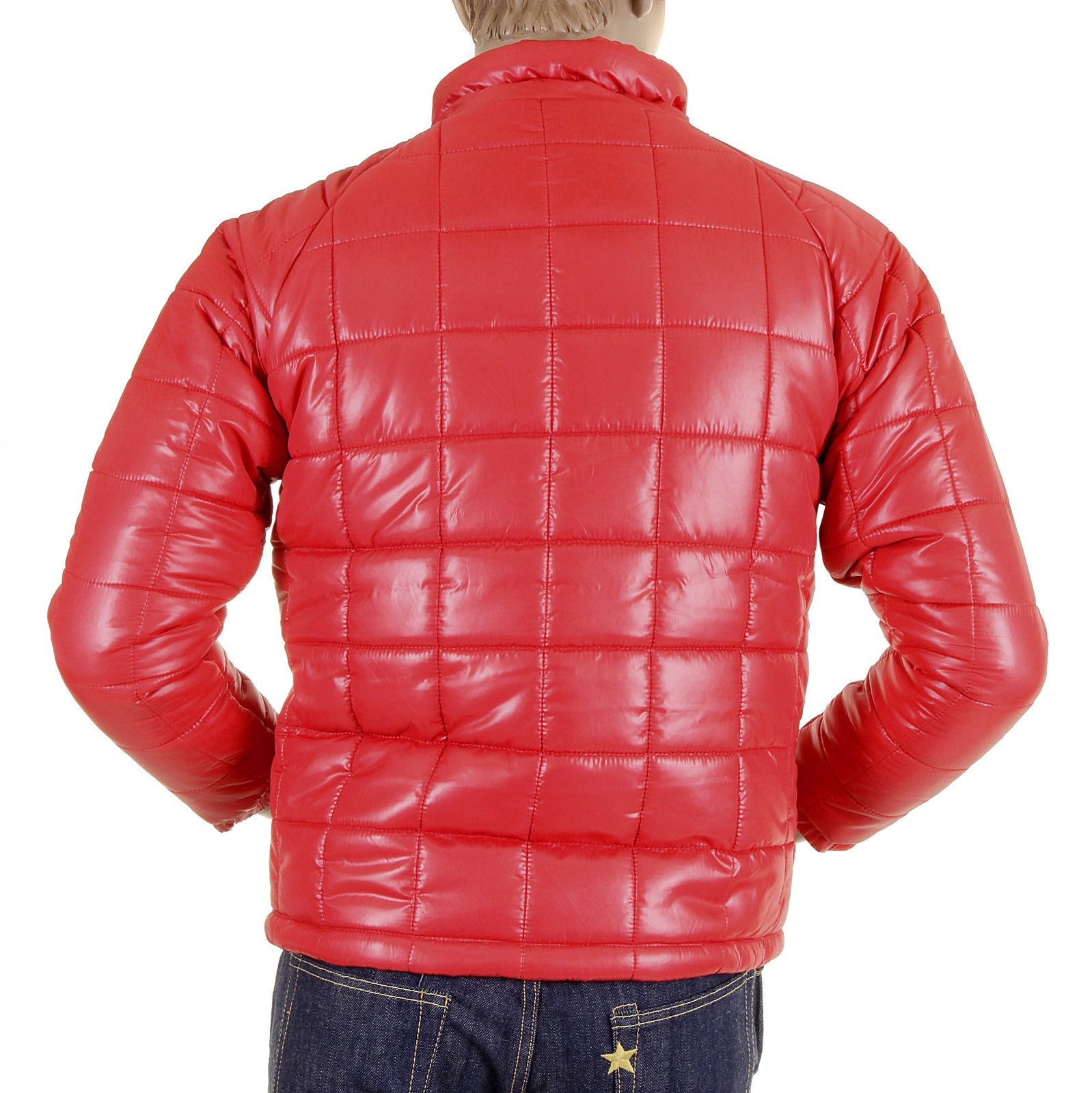 RMC MARTIN KSOHOH NYLON ZIP UP DOWN FILLED RQJ1088 REGULAR FIT MENS QUILTED JACKET IN RED REDM5838