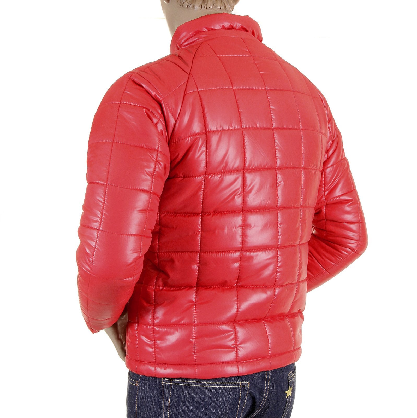 RMC MARTIN KSOHOH NYLON ZIP UP DOWN FILLED RQJ1088 REGULAR FIT MENS QUILTED JACKET IN RED REDM5838
