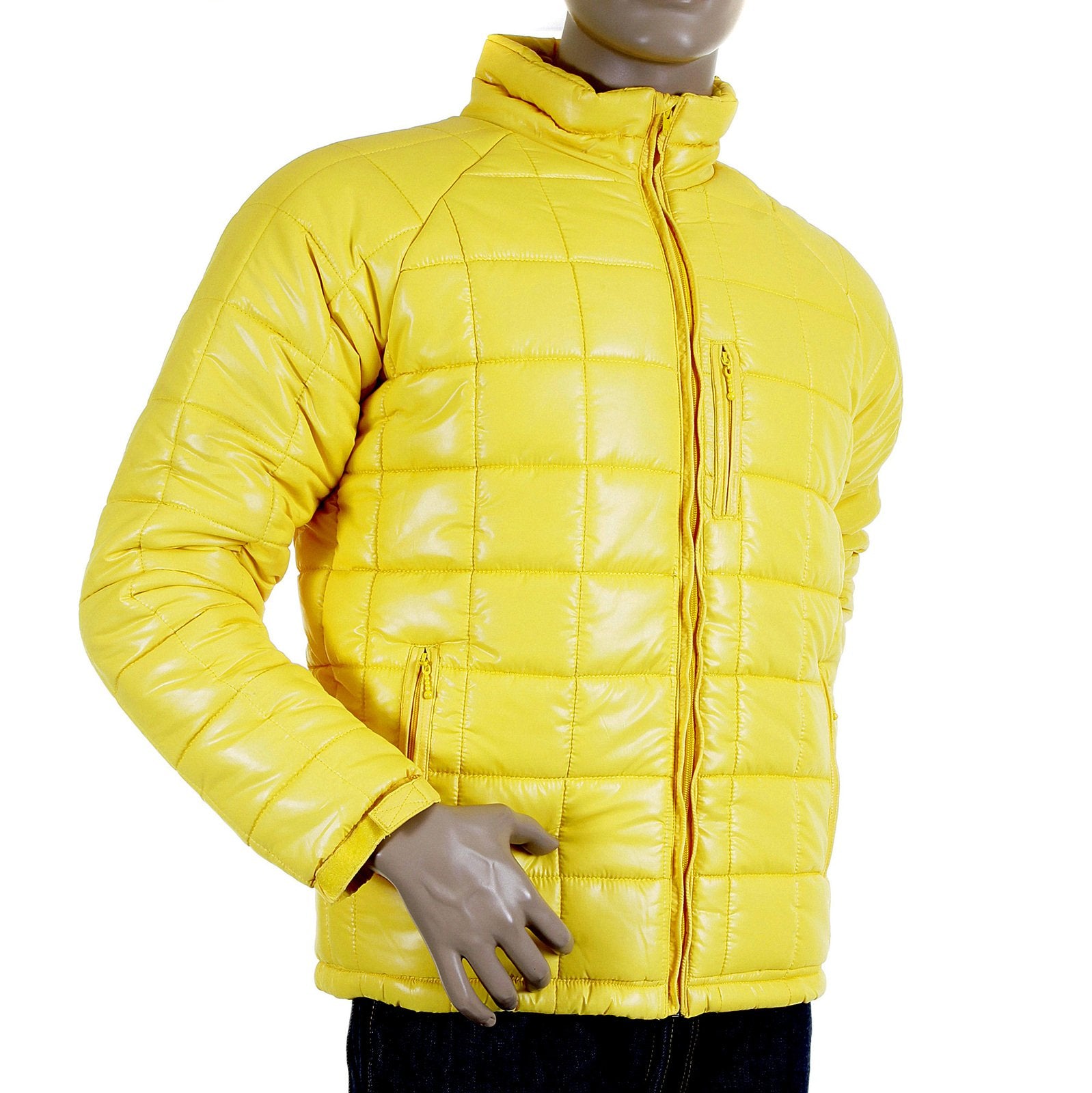 RMC MARTIN KSOHOH NYLON ZIP UP DOWN FILLED REGULAR FIT RQJ1088 MENS QUILTED JACKET IN YELLOW REDM5839
