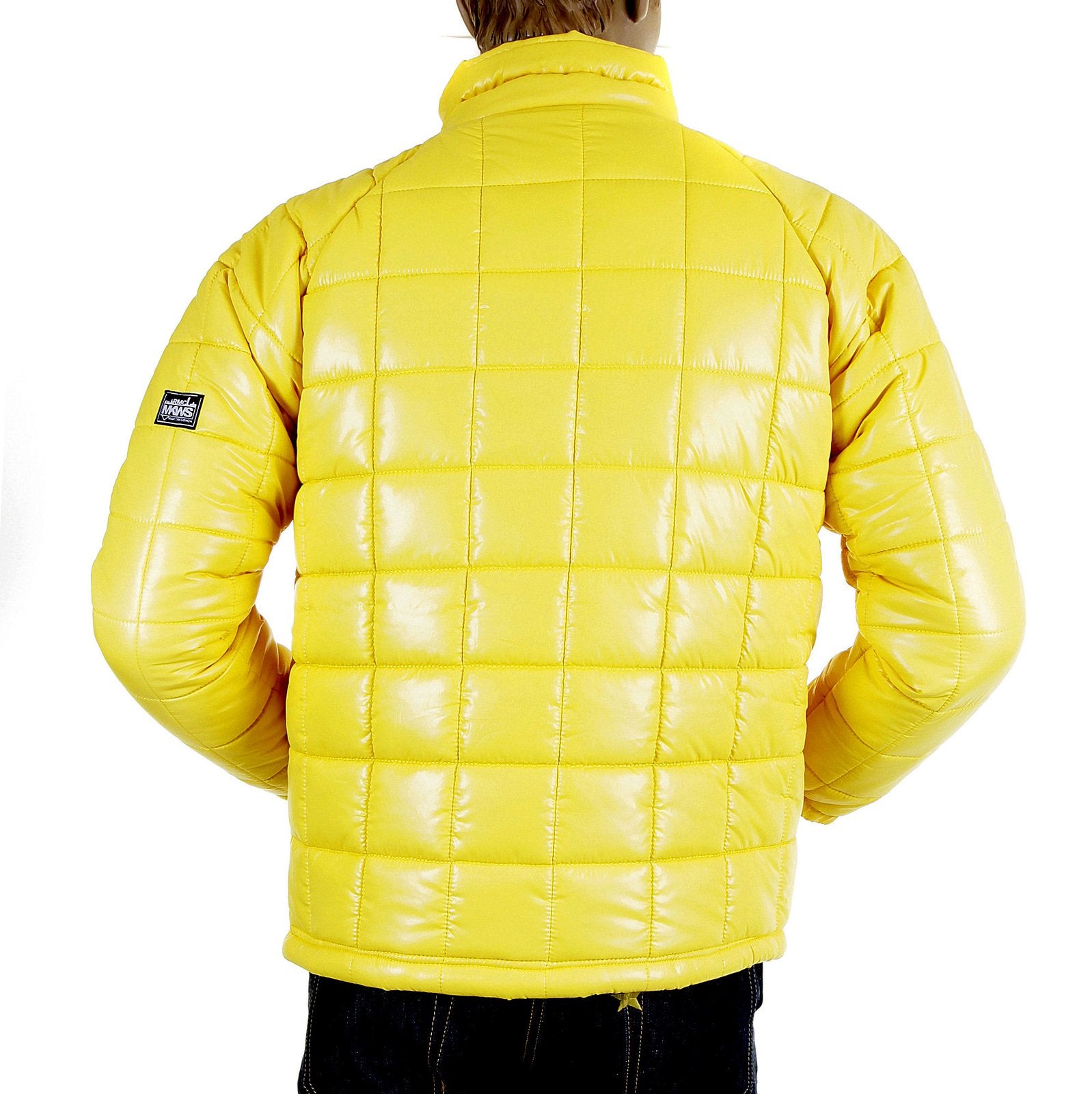 RMC MARTIN KSOHOH NYLON ZIP UP DOWN FILLED REGULAR FIT RQJ1088 MENS QUILTED JACKET IN YELLOW REDM5839