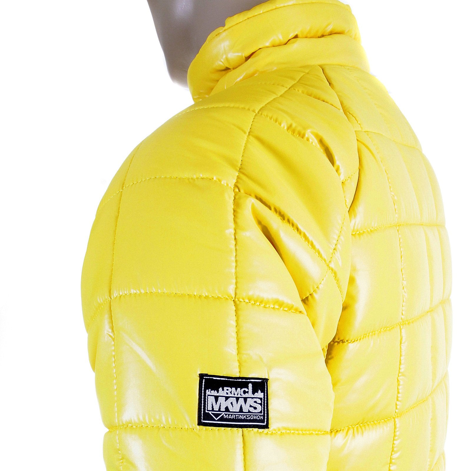 RMC MARTIN KSOHOH NYLON ZIP UP DOWN FILLED REGULAR FIT RQJ1088 MENS QUILTED JACKET IN YELLOW REDM5839
