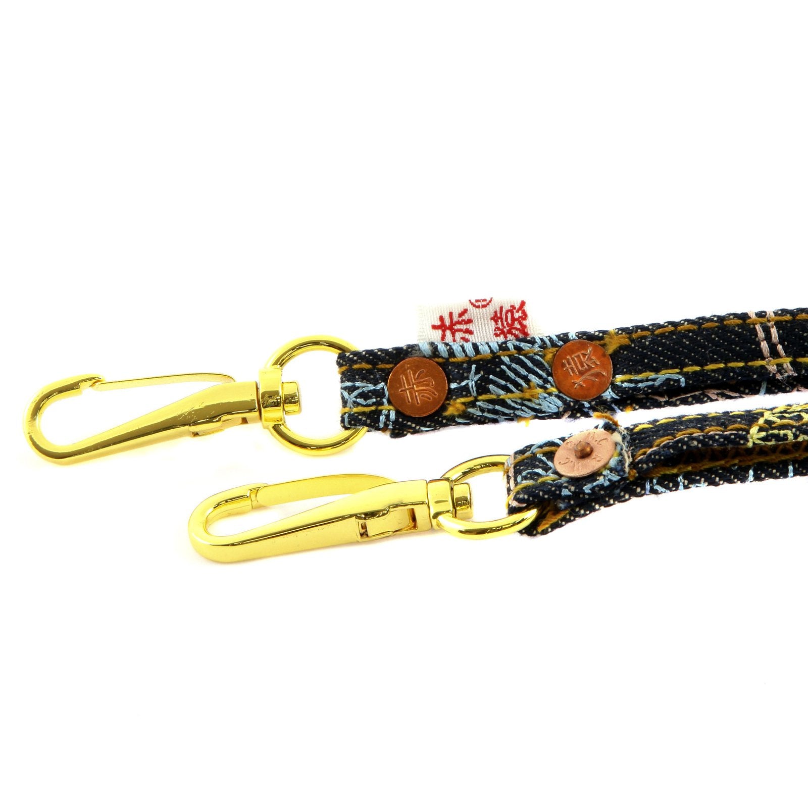 RMC JEANS TOYO LANYARD RQA11005 EMBROIDERED DENIM STRAP KEY CHAIN PRESENTED IN HAND CRAFTED WOODEN BOX REDM0484