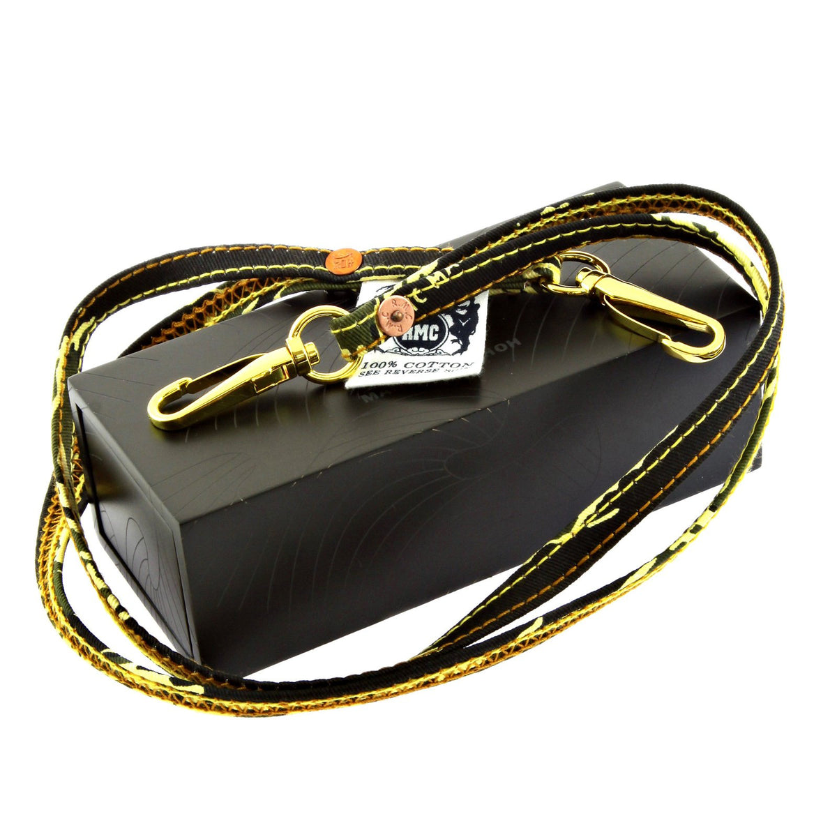 RMC MARTIN KSOHOH RQA11005 TIGER CAMO LANYARD KEY CHAIN IN GREEN PRESENTED IN HAND CRAFTED WOODEN BOX REDM0486