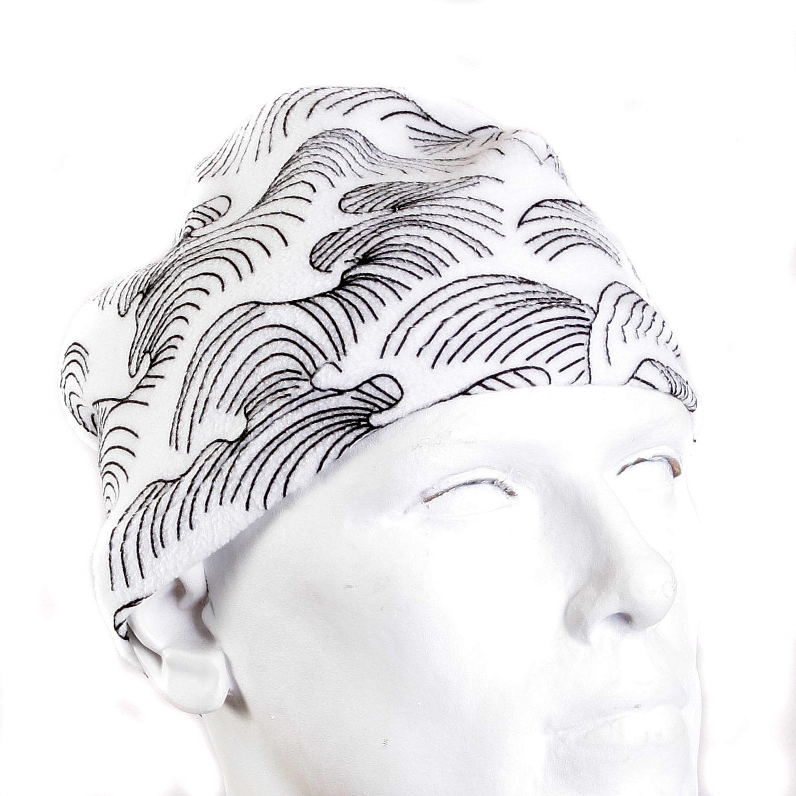 RMC MARTIN KSOHOH BLKWAVES BLACK TSUNAMI WAVE EMBROIDERED WHITE NECK WARMER SNOOD REDM3171