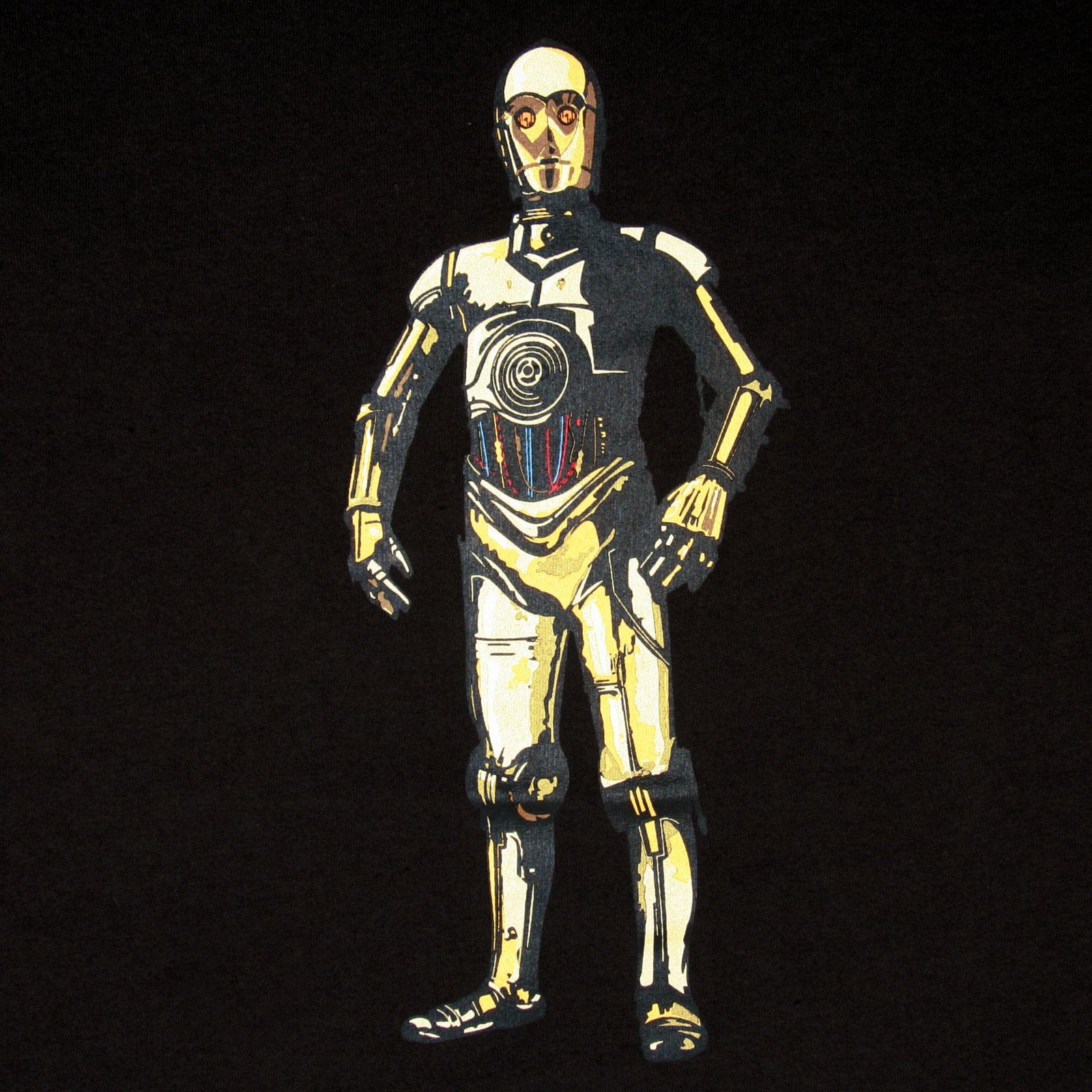 RMC JEANS X HEADSTONE COLLECTORS ITEM BLACK REGULAR FIT T SHIRT WITH C-3PO PRINT HEAD3774