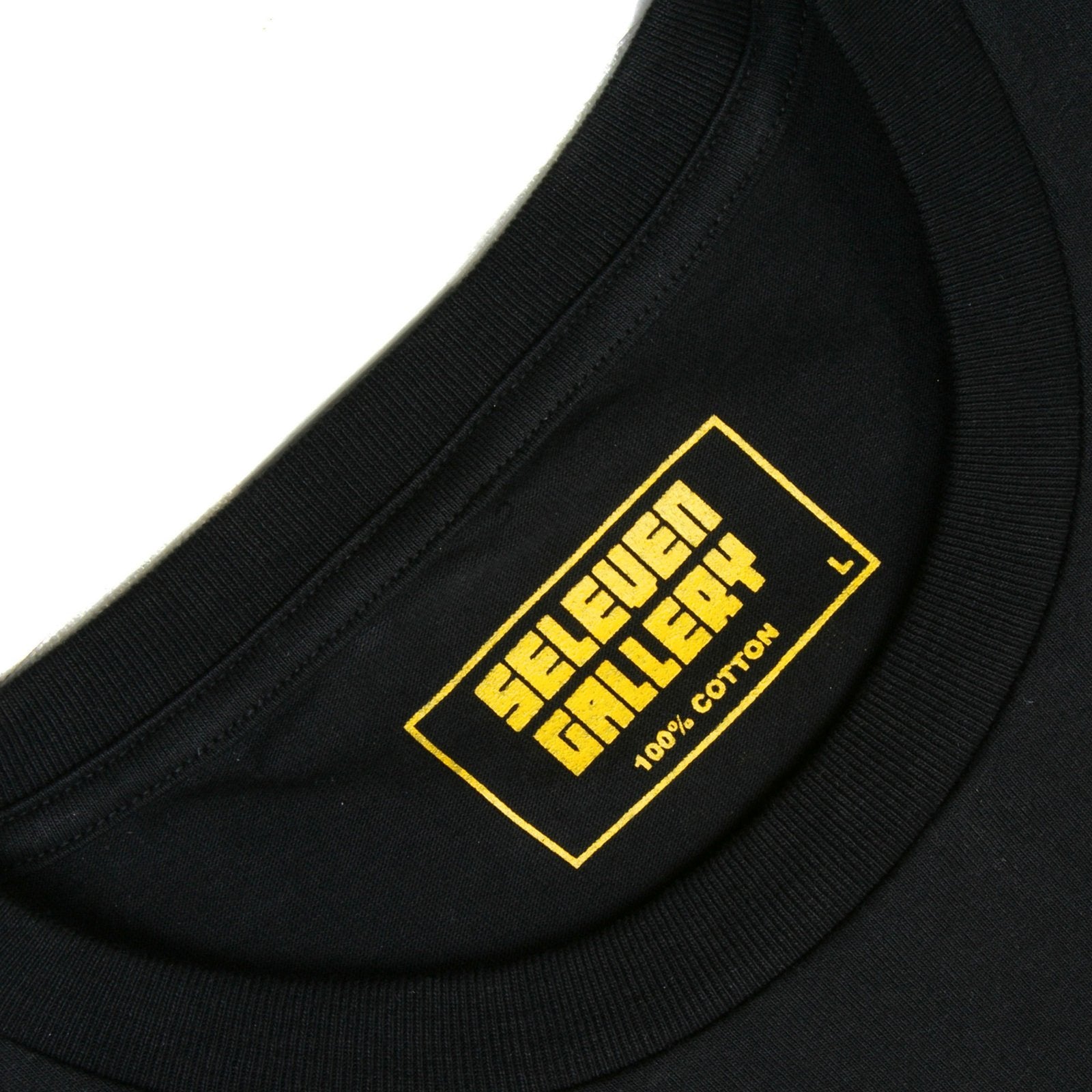 RMC JEANS X YOROPIKO LIMITED EDITION REGULAR FIT YELLOW SELEVEN T-SHIRT IN BLACK YORO3775