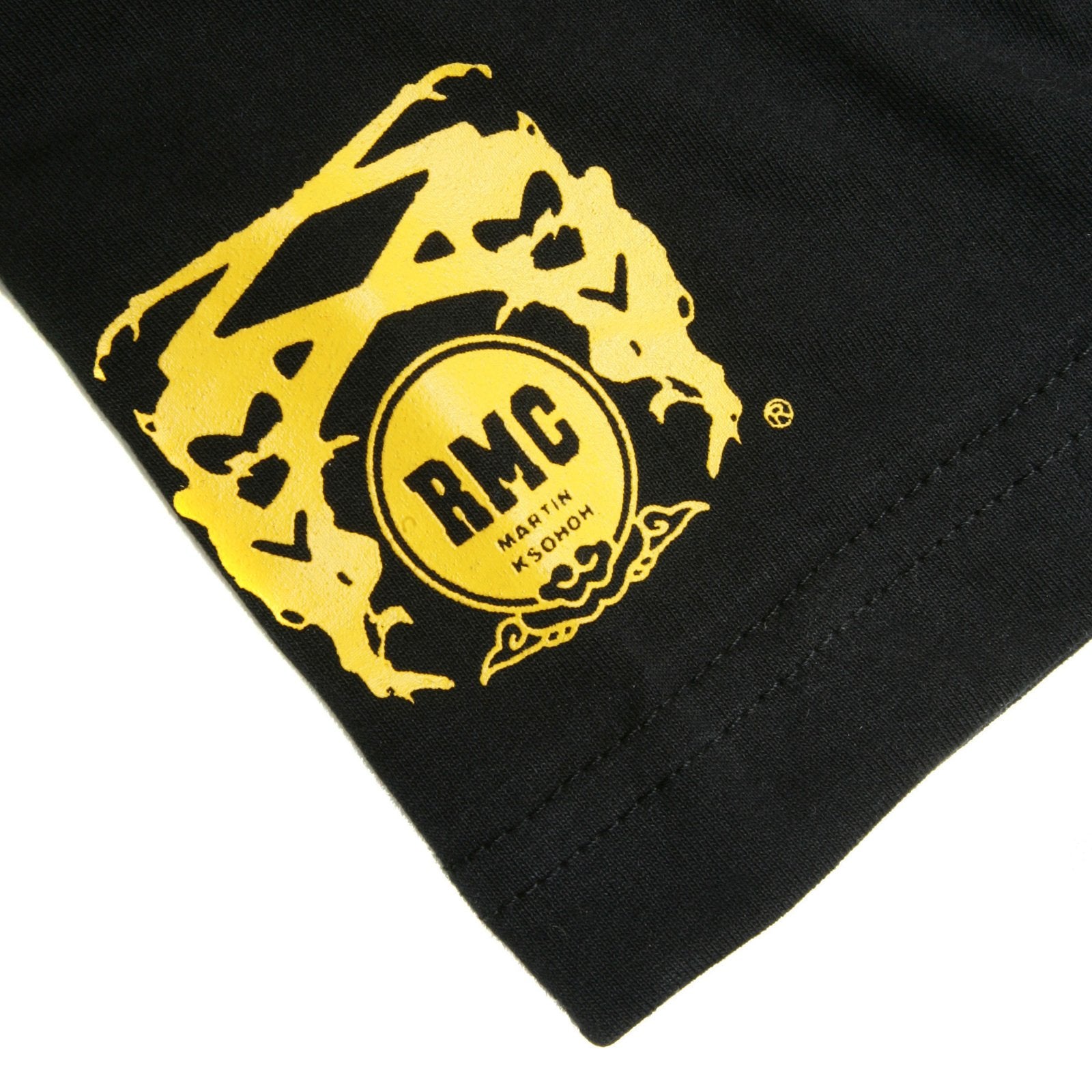 RMC JEANS X YOROPIKO LIMITED EDITION REGULAR FIT YELLOW SELEVEN T-SHIRT IN BLACK YORO3775