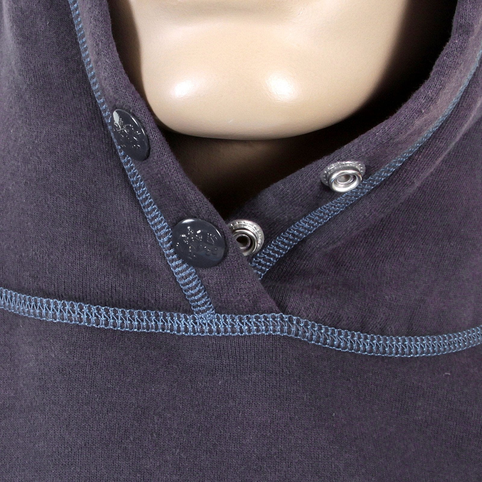 RMC NAVY BLUE HOODED LARGE RWC141264 FITTING PULLOVER SWEATSHIRT FOR MEN WITH CRAZY CHILDREN PRINT REDM0926