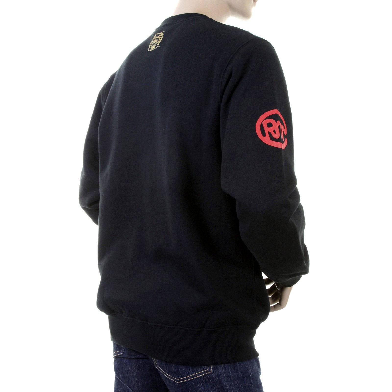 RMC JEANS MENS LARGE FITTING BLACK RWH141264 CREW NECK RED MY GIRL PRINTED SWEATSHIRT REDM0939
