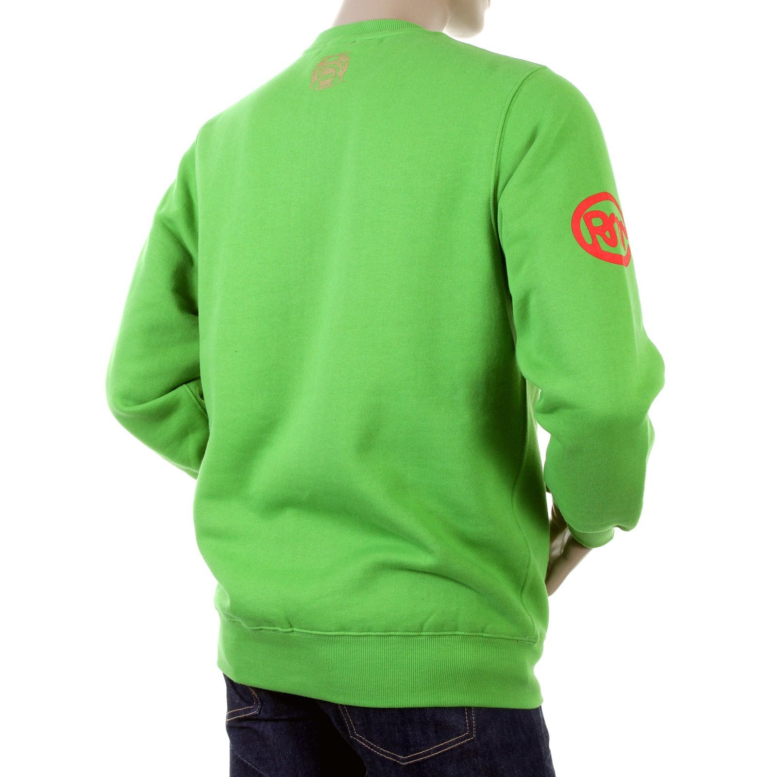RMC MARTIN KSOHOH MENS LARGE FITTING LIME GREEN RWH141264 CREW NECK RED MY GIRL PRINTED SWEATSHIRT REDM0956