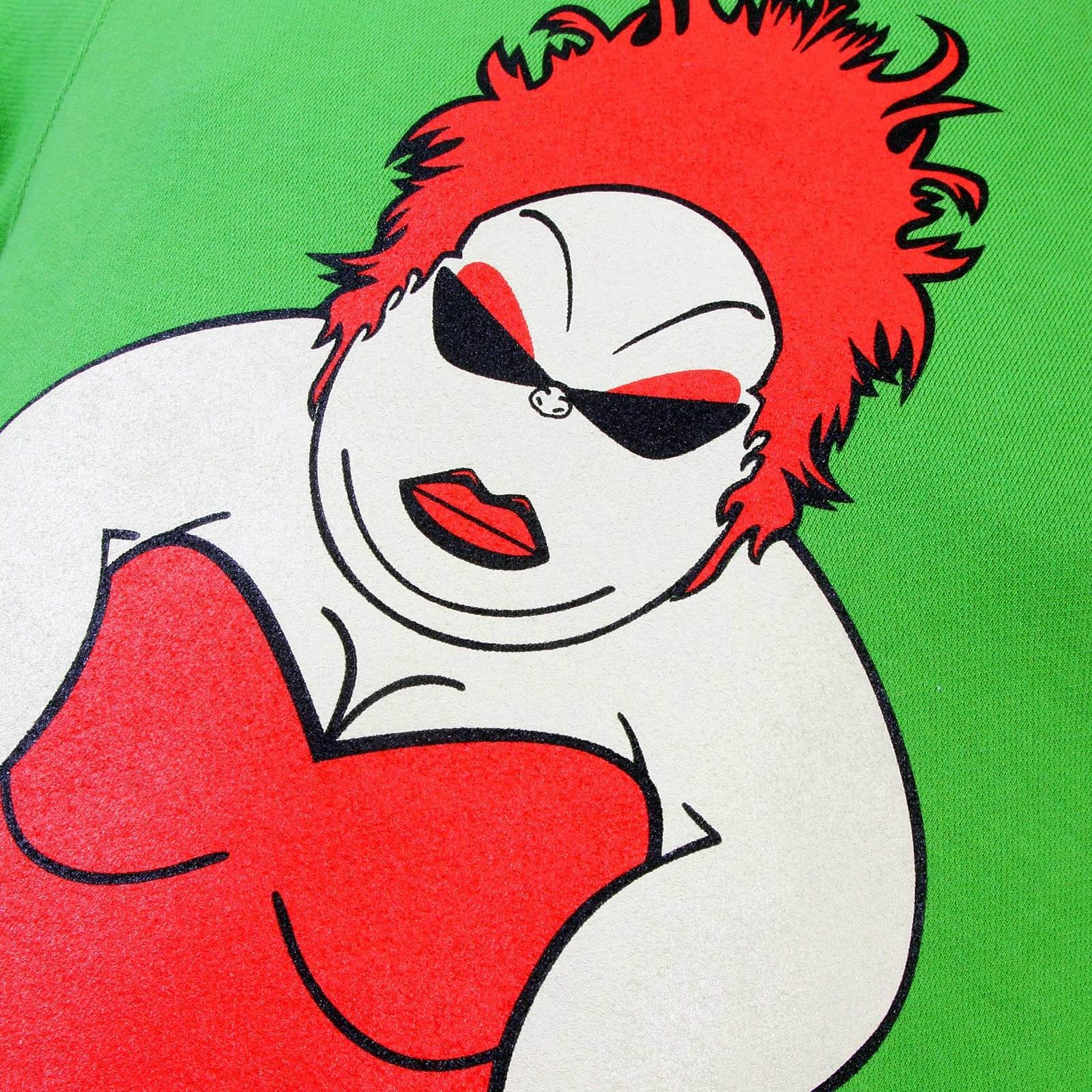 RMC MARTIN KSOHOH MENS LARGE FITTING LIME GREEN RWH141264 CREW NECK RED MY GIRL PRINTED SWEATSHIRT REDM0956