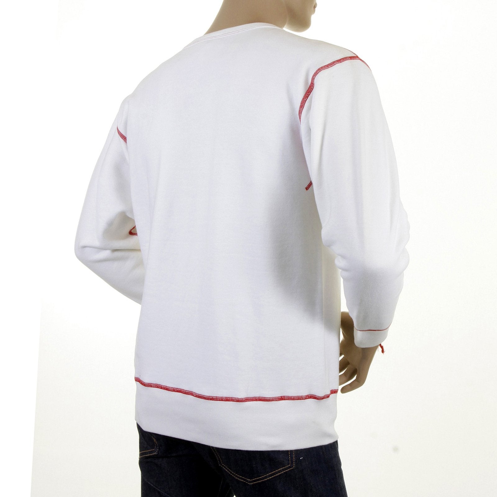 RMC MARTIN KSOHOH MENS LARGE FITTING WHITE RWH141264 CREW NECK RED CRAZY CHILDREN PRINTED SWEATSHIRT REDM0928