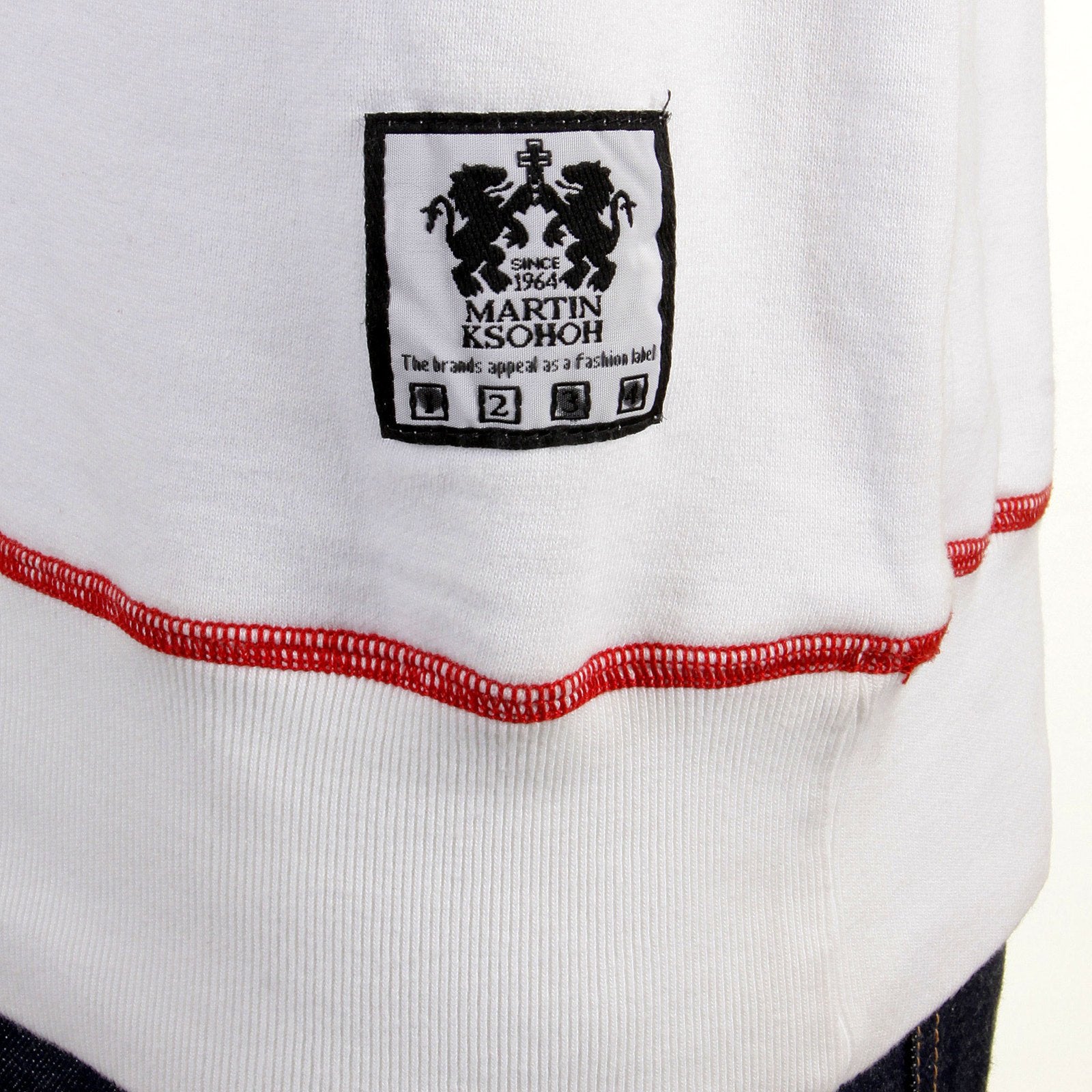 RMC MARTIN KSOHOH MENS LARGE FITTING WHITE RWH141264 CREW NECK RED CRAZY CHILDREN PRINTED SWEATSHIRT REDM0928