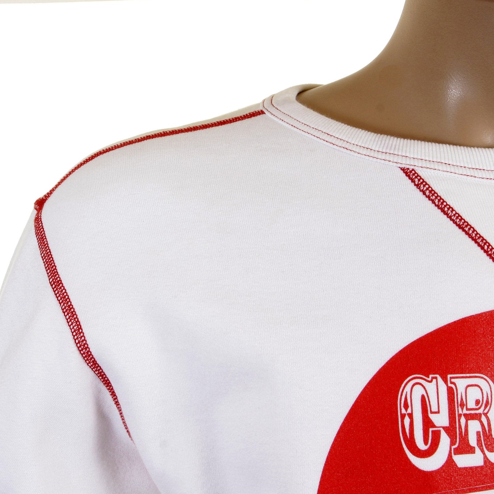 RMC MARTIN KSOHOH MENS LARGE FITTING WHITE RWH141264 CREW NECK RED CRAZY CHILDREN PRINTED SWEATSHIRT REDM0928