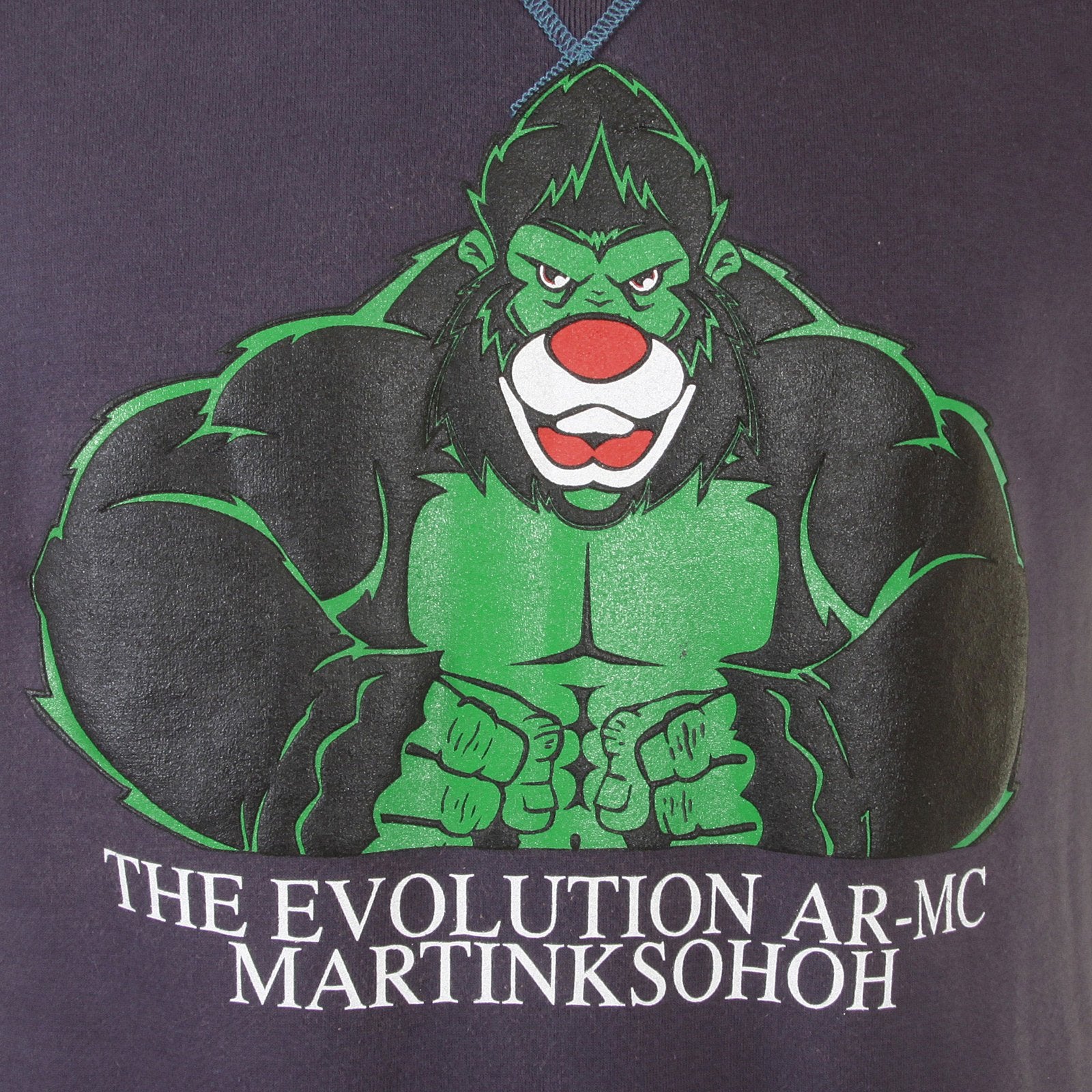 RMC MARTIN KSOHOH LARGE FITTING NAVY RWH141262 CREW NECK KING KONG RMC EVOLUTION PRINTED SWEATSHIRT REDM0919