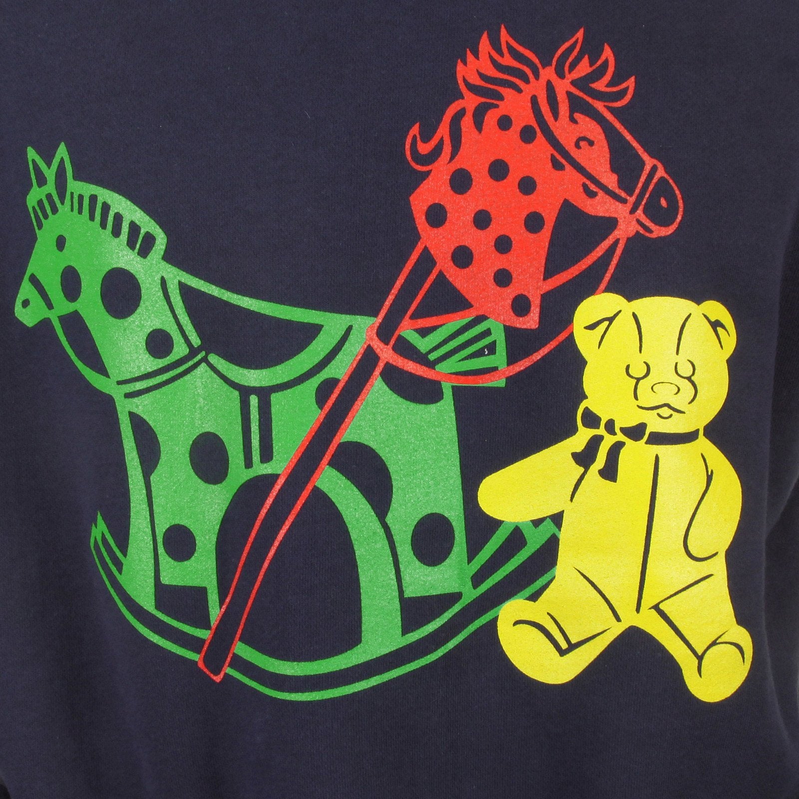 RMC MARTIN KSOHOH LARGE FITTING NAVY BLUE RWC141264 CREW NECK TOY FRIEND PRINTED SWEATSHIRT REDM0646