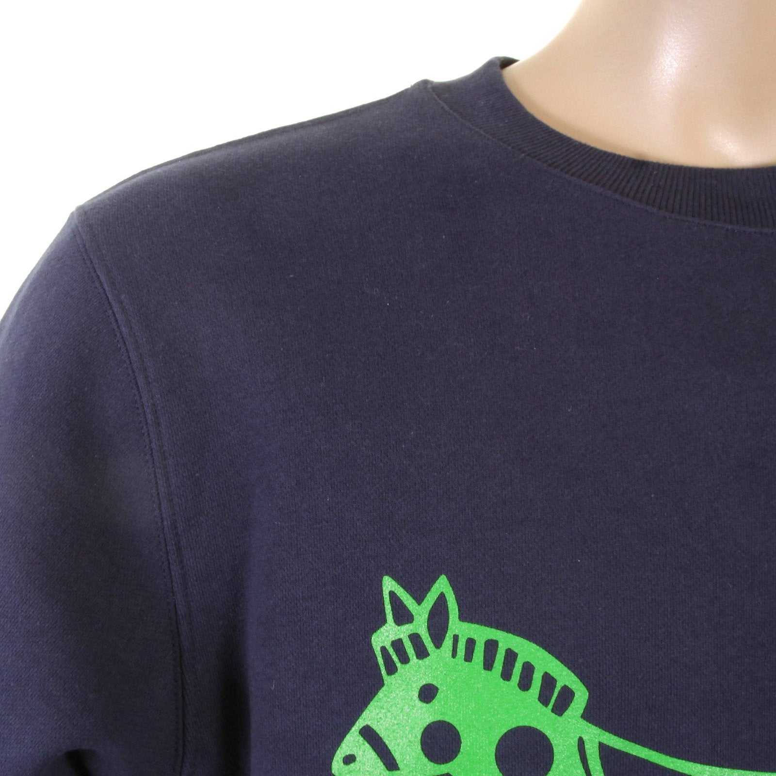 RMC MARTIN KSOHOH LARGE FITTING NAVY BLUE RWC141264 CREW NECK TOY FRIEND PRINTED SWEATSHIRT REDM0646