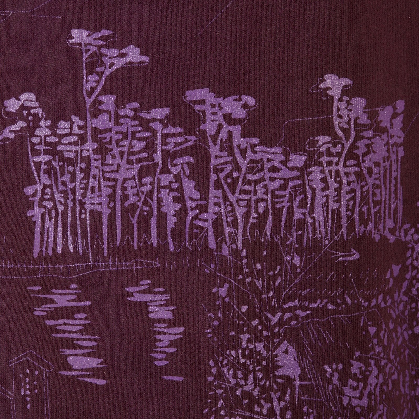 RMC MARTIN KSOHOH LARGE FITTING PURPLE RWC141161 CREW NECK LILAC TOYO STORY MOUNTAIN PRINTED SWEATSHIRT REDM0946