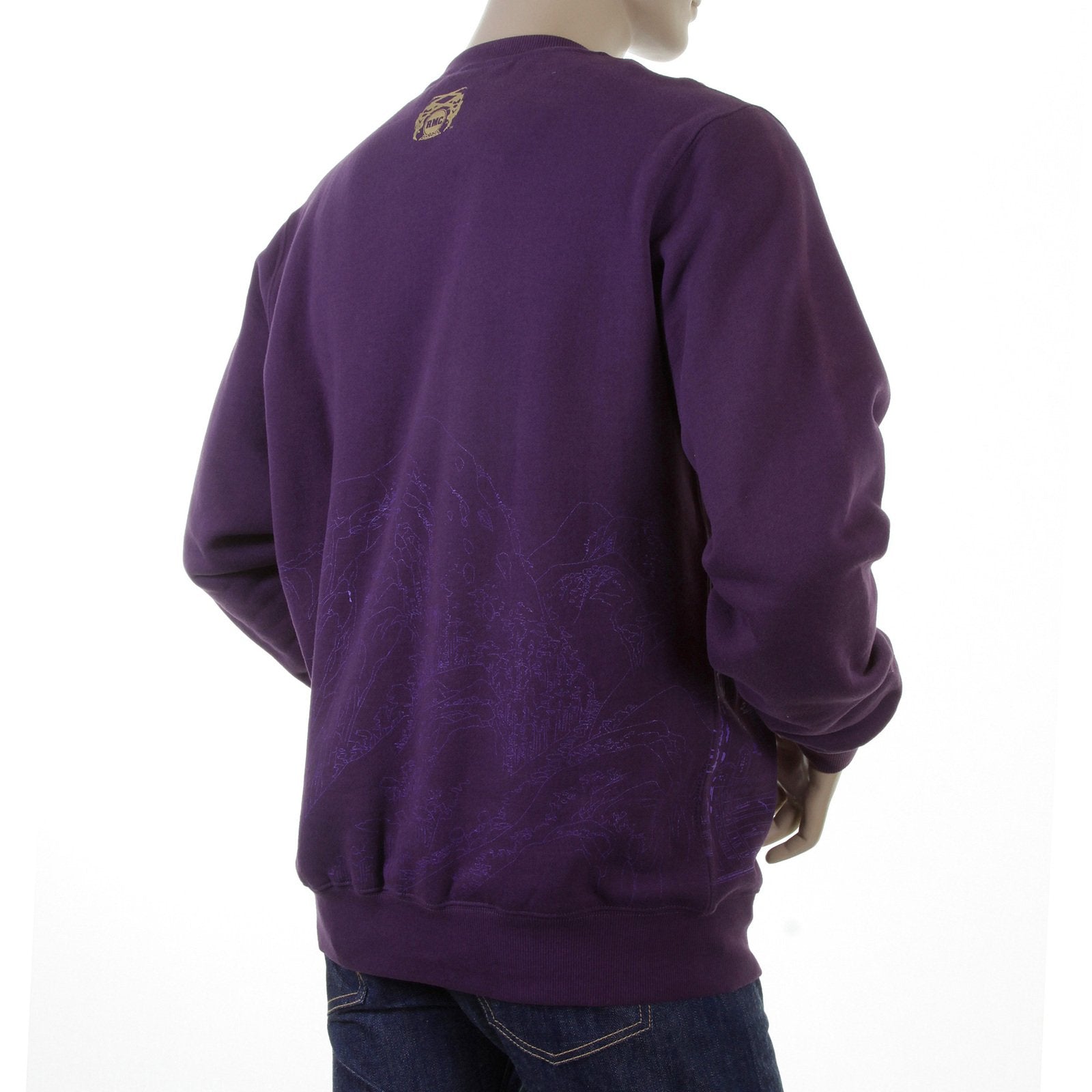 RMC MARTIN KSOHOH LARGE FITTING PURPLE RWC141161 CREW NECK LILAC TOYO STORY MOUNTAIN PRINTED SWEATSHIRT REDM0946
