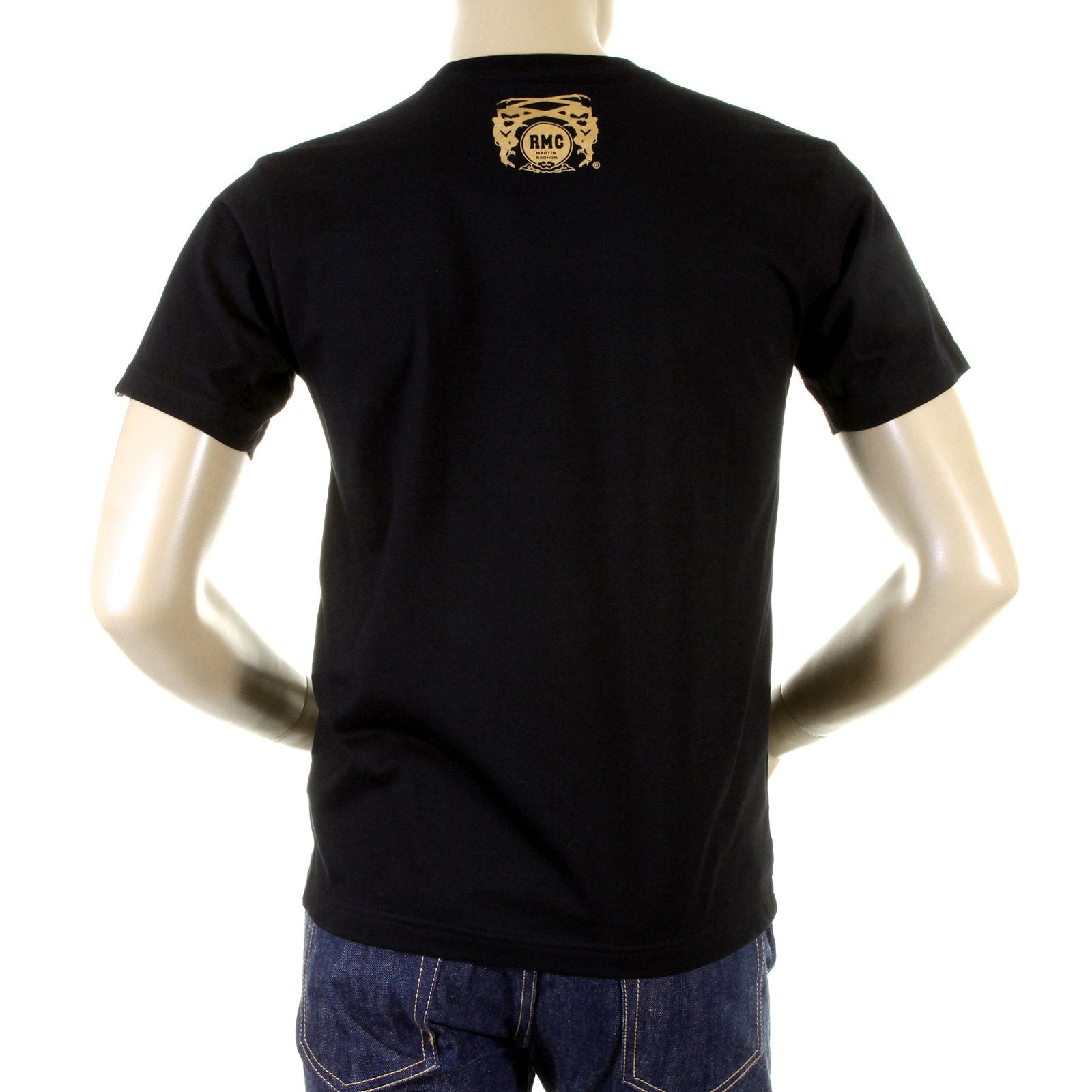 RMC MARTIN KSOHOH FLYING TIGER PRINTED CREW NECK RQT11024 SHORT SLEEVE REGULAR FIT BLACK T-SHIRT REDM0061