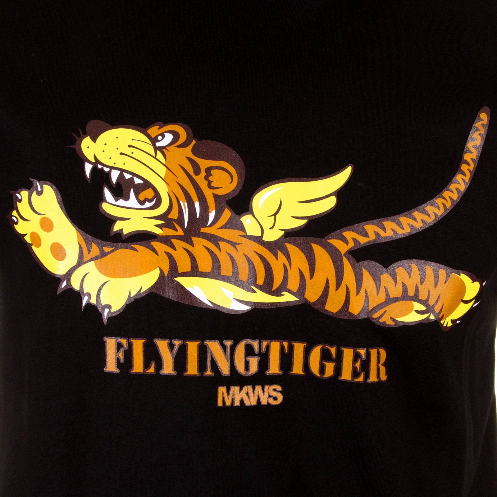 RMC MARTIN KSOHOH FLYING TIGER PRINTED CREW NECK RQT11024 SHORT SLEEVE REGULAR FIT BLACK T-SHIRT REDM0061