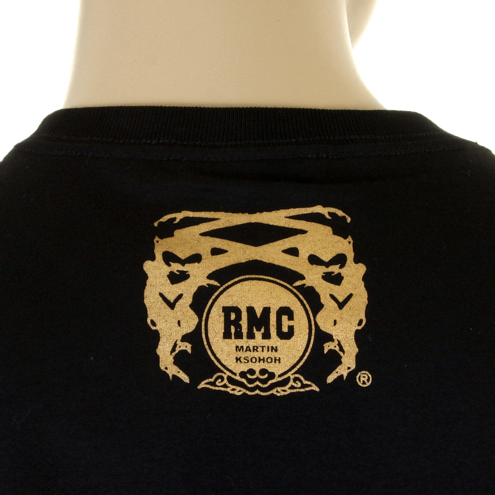 RMC MARTIN KSOHOH FLYING TIGER PRINTED CREW NECK RQT11024 SHORT SLEEVE REGULAR FIT BLACK T-SHIRT REDM0061