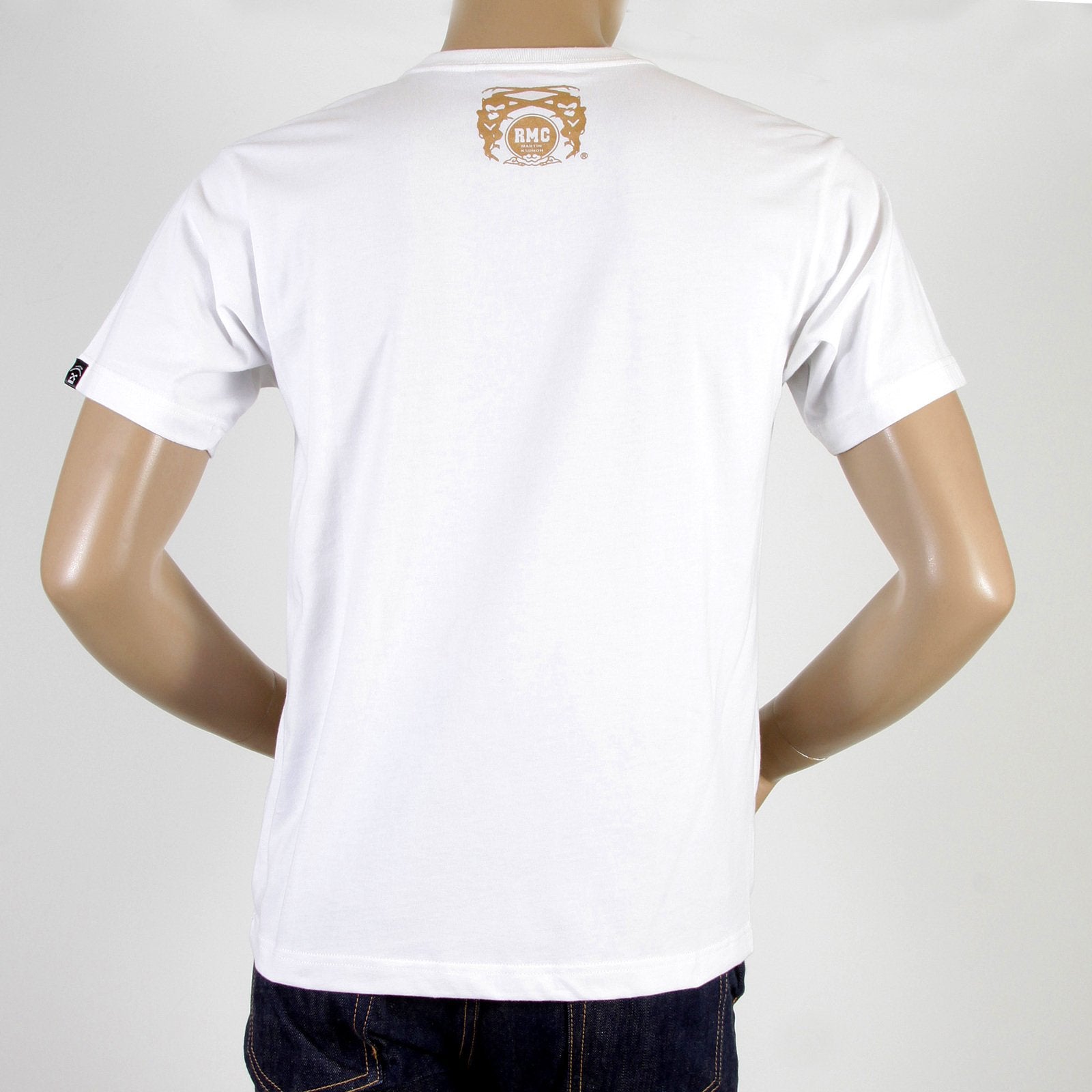 RMC MARTIN KSOHOH FLYING TIGER PRINTED CREW NECK RQT11024 SHORT SLEEVE REGULAR FIT WHITE T-SHIRT REDM0062