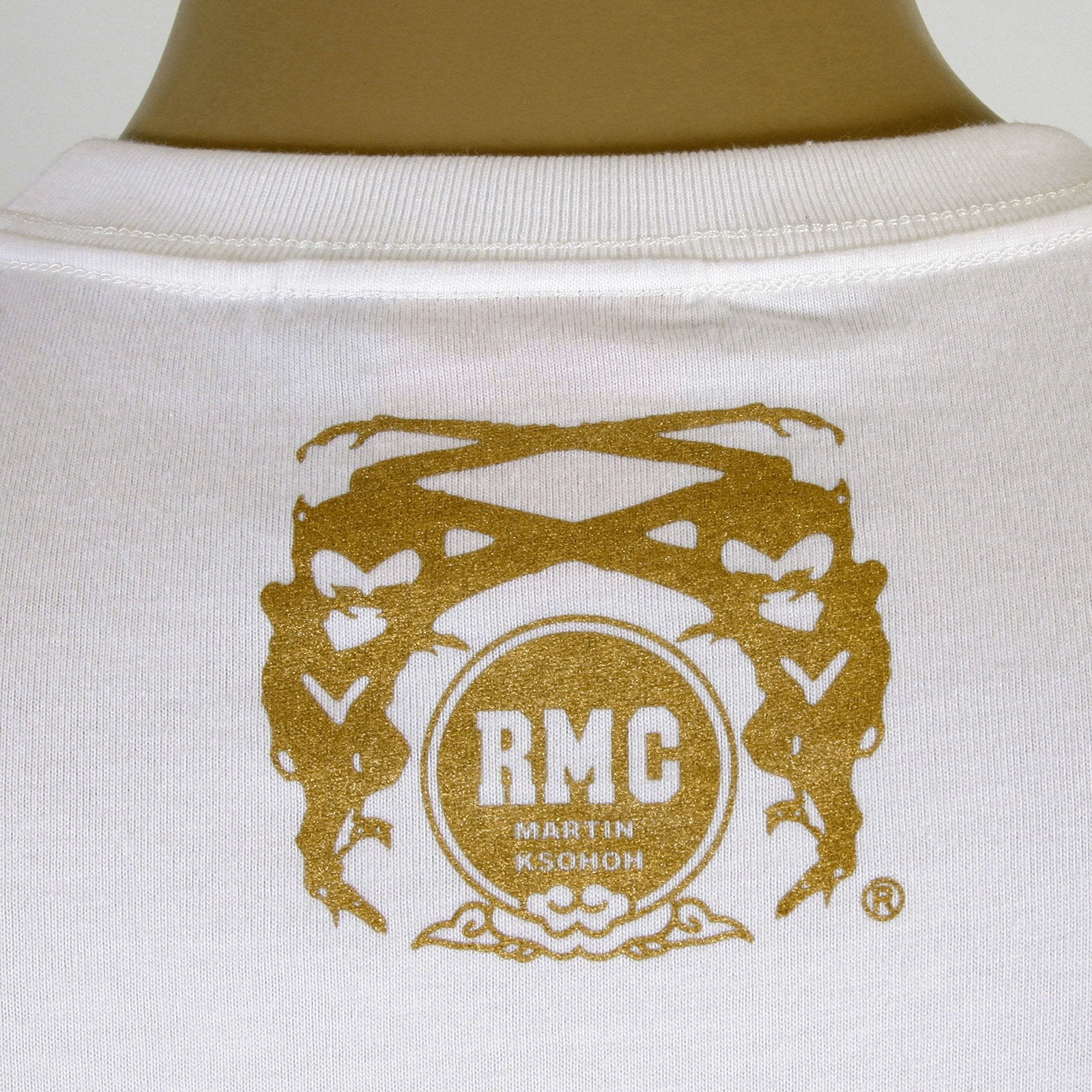RMC MARTIN KSOHOH FLYING TIGER PRINTED CREW NECK RQT11024 SHORT SLEEVE REGULAR FIT WHITE T-SHIRT REDM0062