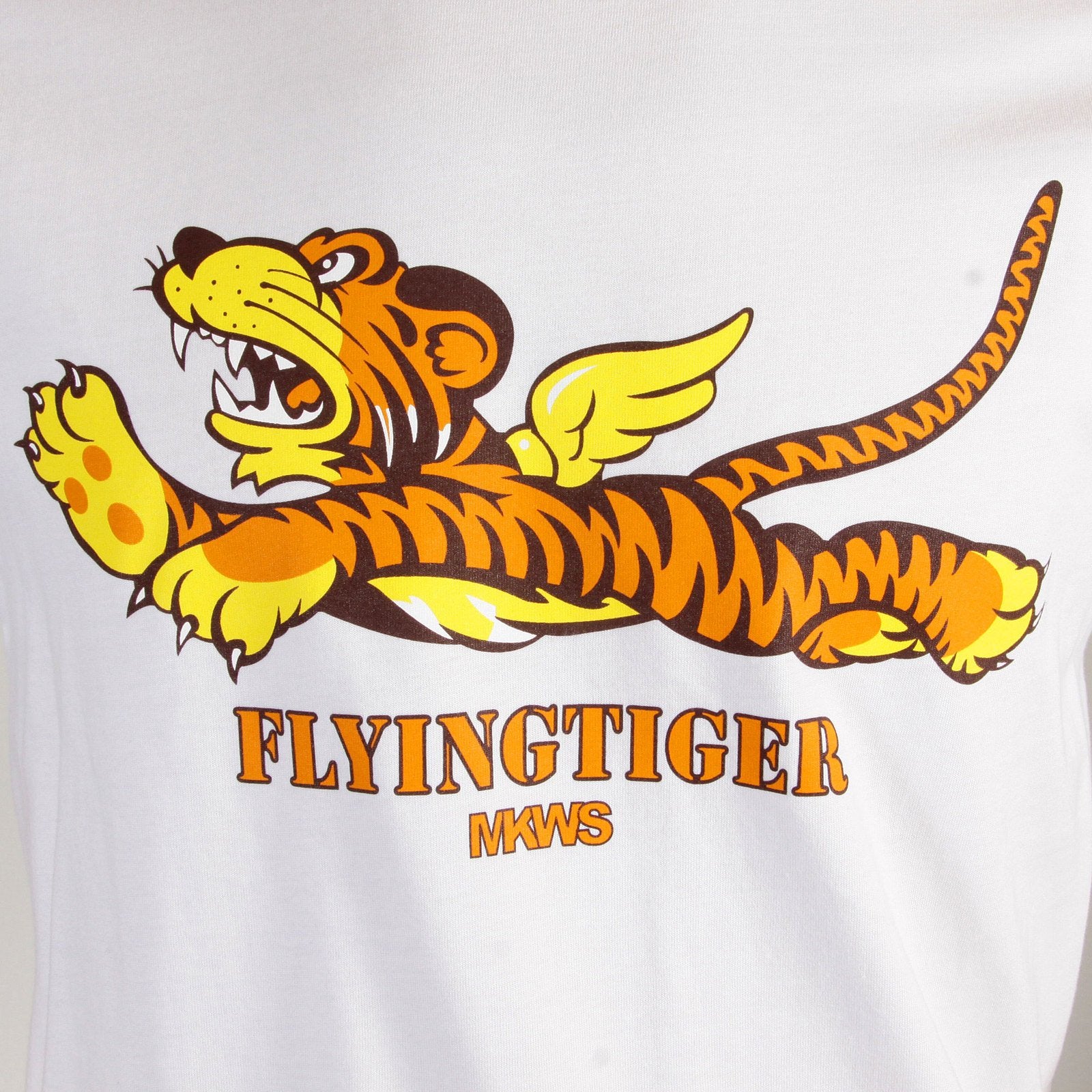 RMC MARTIN KSOHOH FLYING TIGER PRINTED CREW NECK RQT11024 SHORT SLEEVE REGULAR FIT WHITE T-SHIRT REDM0062