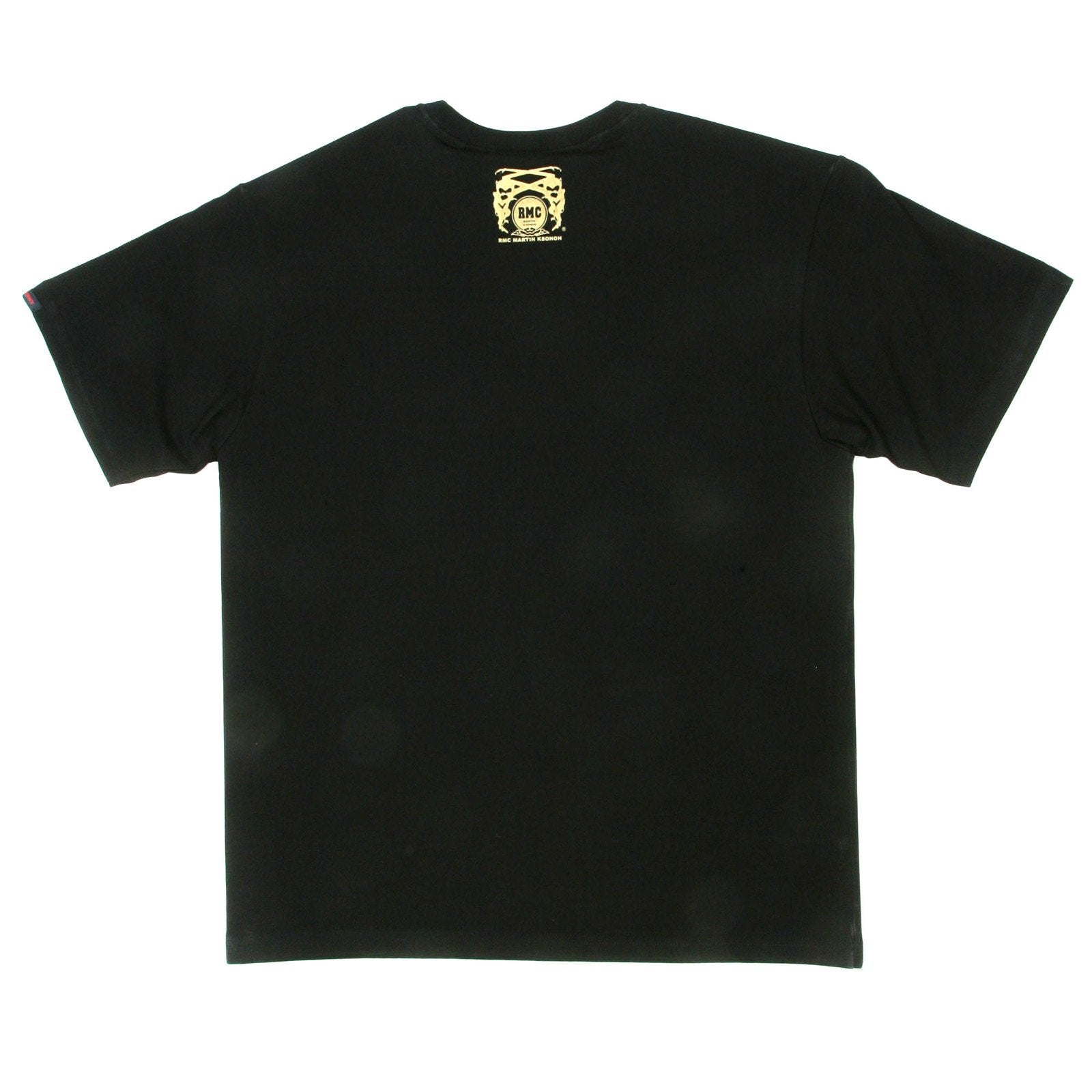RMC MARTIN KSOHOH REGULAR FIT SHORT SLEEVE CREW NECK BLACK T SHIRT WITH PURPLE LOGO PRINT REDM0095