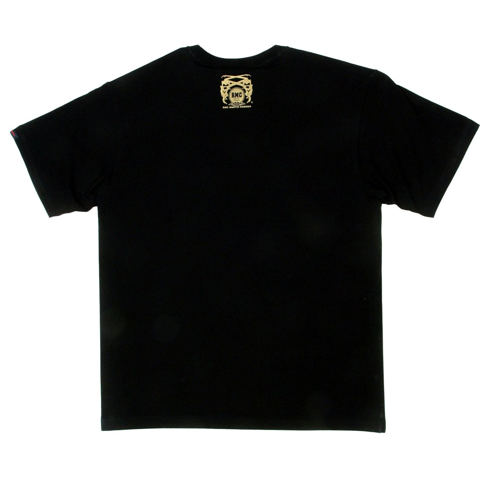 RMC MARTIN KSOHOH REGULAR FIT SHORT SLEEVE CREW NECK BLACK T SHIRT WITH RED LOGO PRINT REDM0099