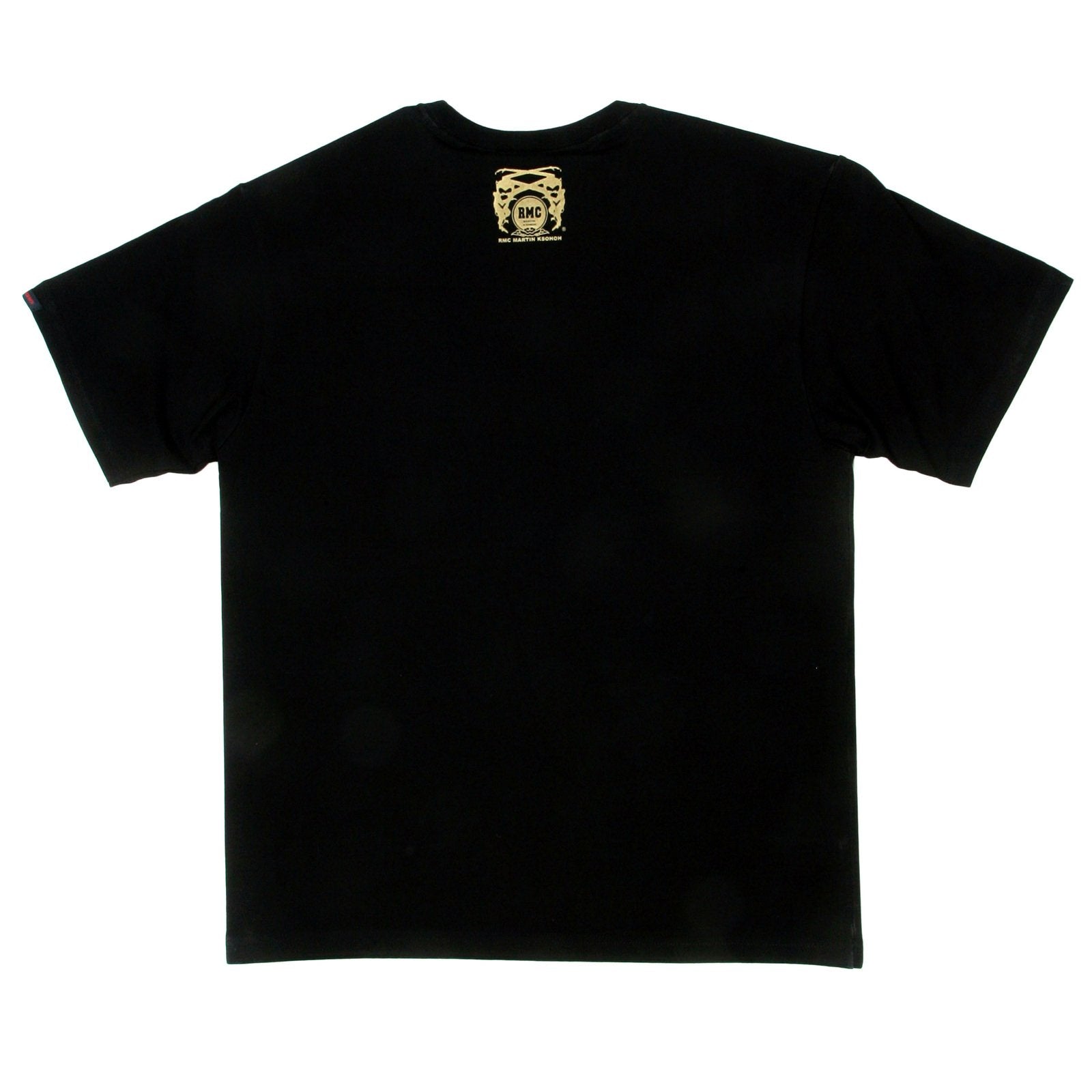 RMC MARTIN KSOHOH REGULAR FIT SHORT SLEEVE CREW NECK BLACK T SHIRT WITH YELLOW LOGO PRINT REDM0110