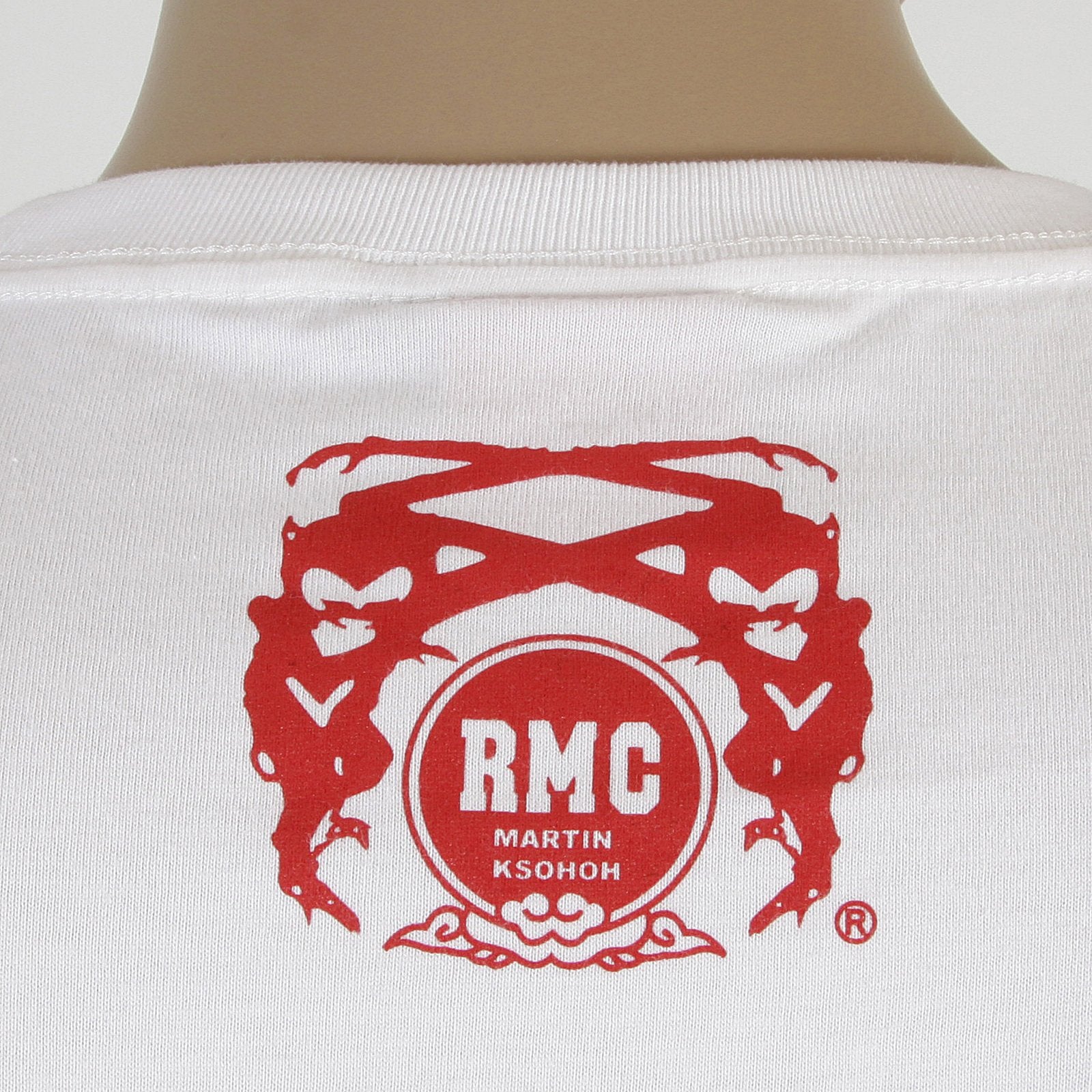RMC MARTIN KSOHOH SHORT SLEEVE RQT11063 REGULAR FIT CREW NECK WHITE T SHIRT WITH NYPD CAMO PRINT REDM0992