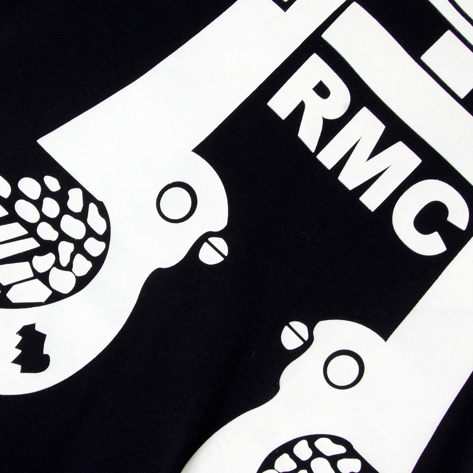RMC MARTIN KSOHOH SHORT SLEEVE RQT11065 REGULAR FIT CREW NECK PIGEON CREAM PRINTED T-SHIRT IN BLACK REDM0982