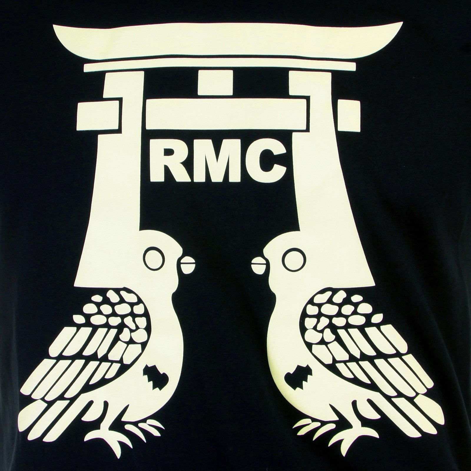 RMC MARTIN KSOHOH SHORT SLEEVE RQT11065 REGULAR FIT CREW NECK PIGEON CREAM PRINTED T-SHIRT IN BLACK REDM0982