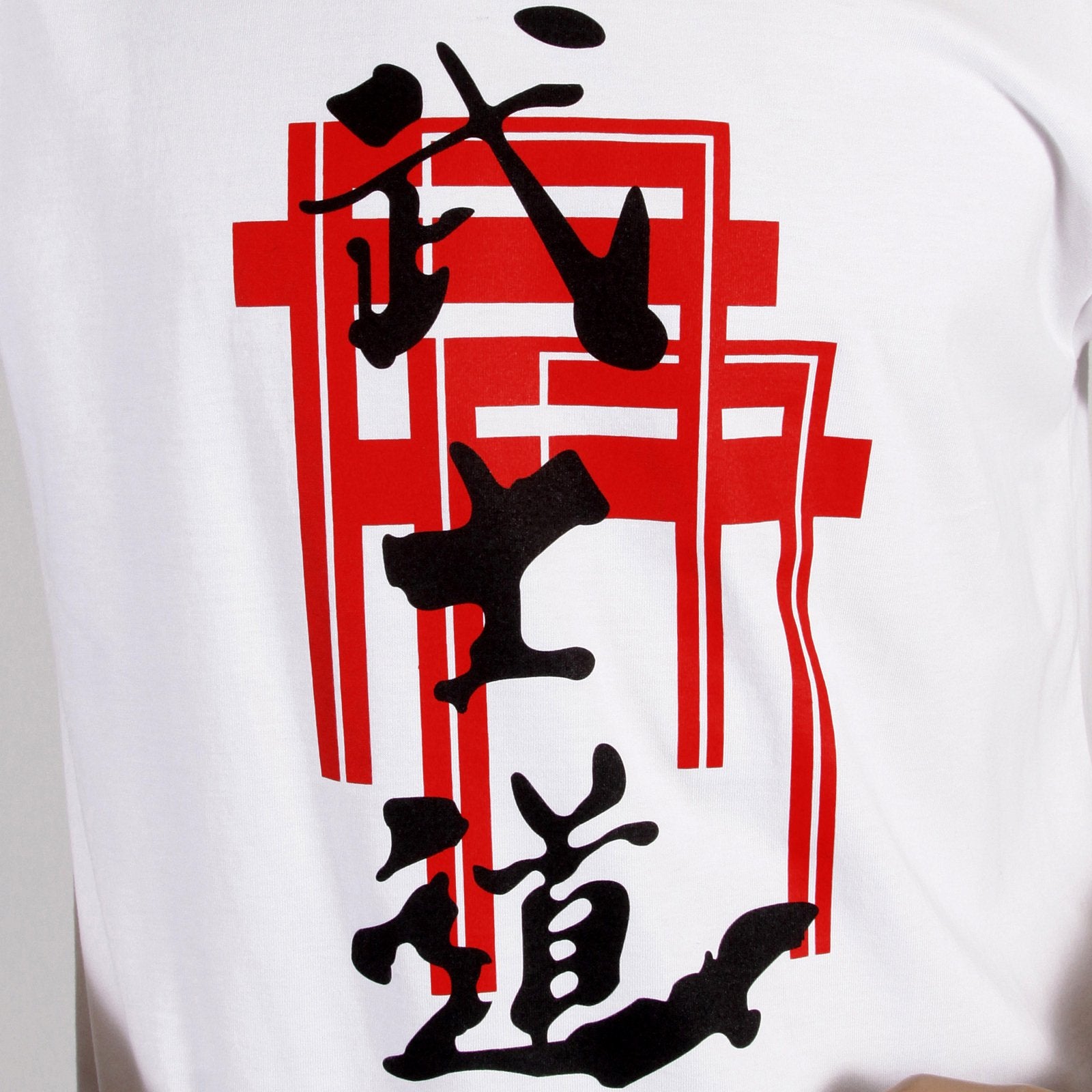 RMC JEANS REGULAR FIT RQT11064 SHORT SLEEVE CREW NECK BUSHIDO PRINTED T-SHIRT IN WHITE REDM0987