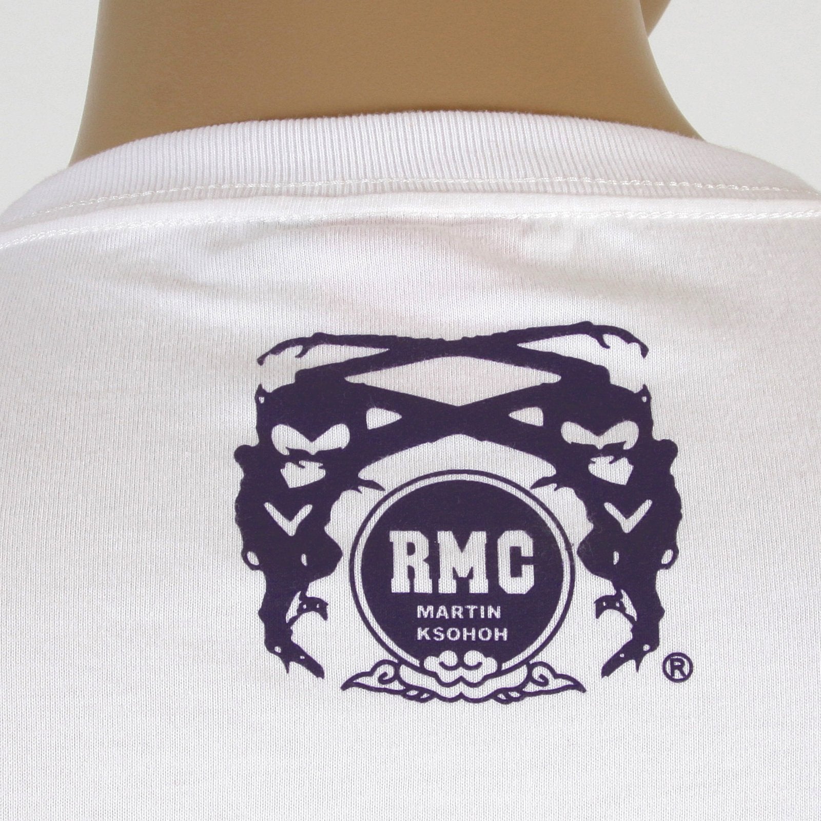 RMC MARTIN KSOHOH SHORT SLEEVE RQT11066 CREW NECK REGULAR FIT DENIM DEPARTMENT PRINTED T-SHIRT IN WHITE REDM0997