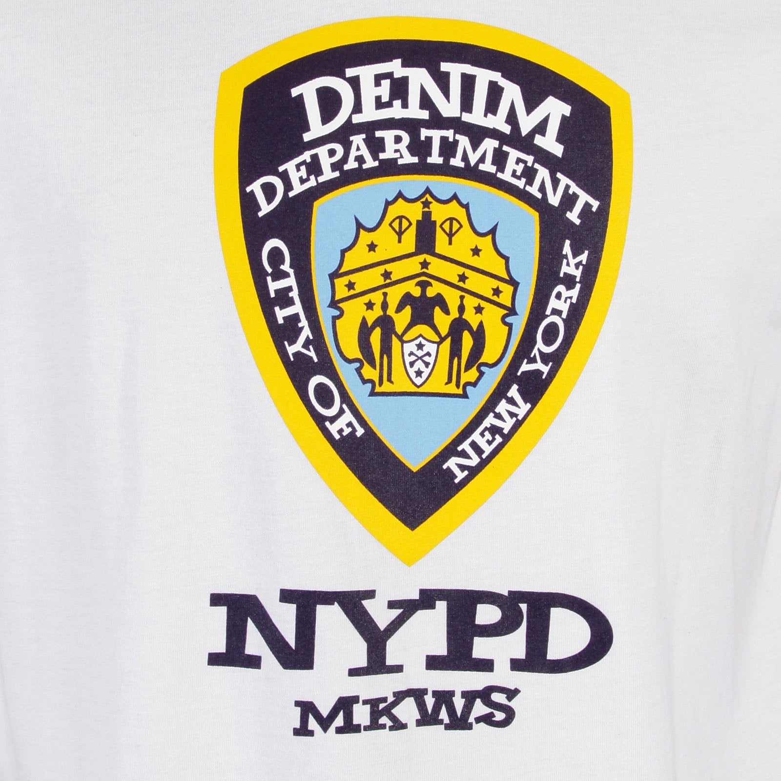 RMC MARTIN KSOHOH SHORT SLEEVE RQT11066 CREW NECK REGULAR FIT DENIM DEPARTMENT PRINTED T-SHIRT IN WHITE REDM0997