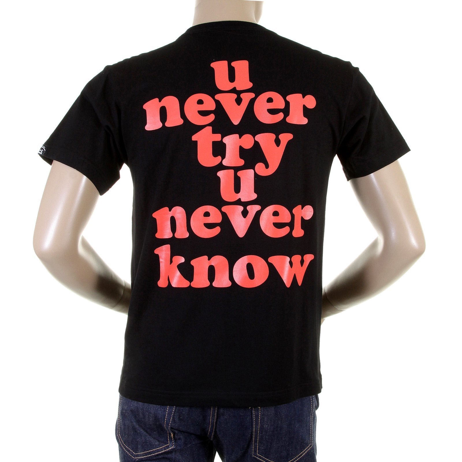 RMC MARTIN KSOHOH CREW NECK REGULAR FIT RQT1077 SHORT SLEEVE BLACK T SHIRT WITH BASKETBALL PRINT REDM0970
