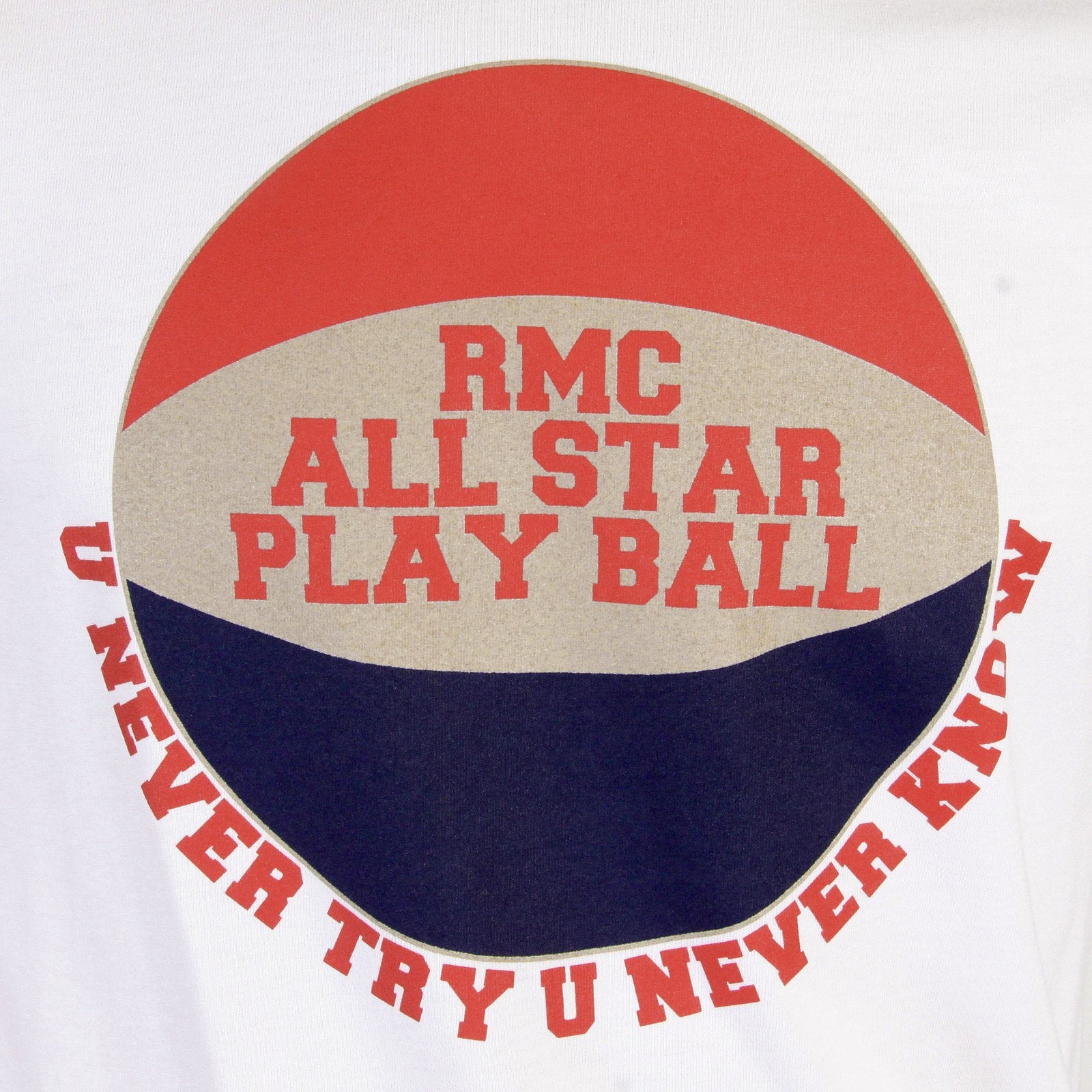 RMC MARTIN KSOHOH RQT1077 WHITE REGULAR FIT SHORT SLEEVE CREW NECK BASKETBALL PRINTED T-SHIRT FOR MEN REDM0972