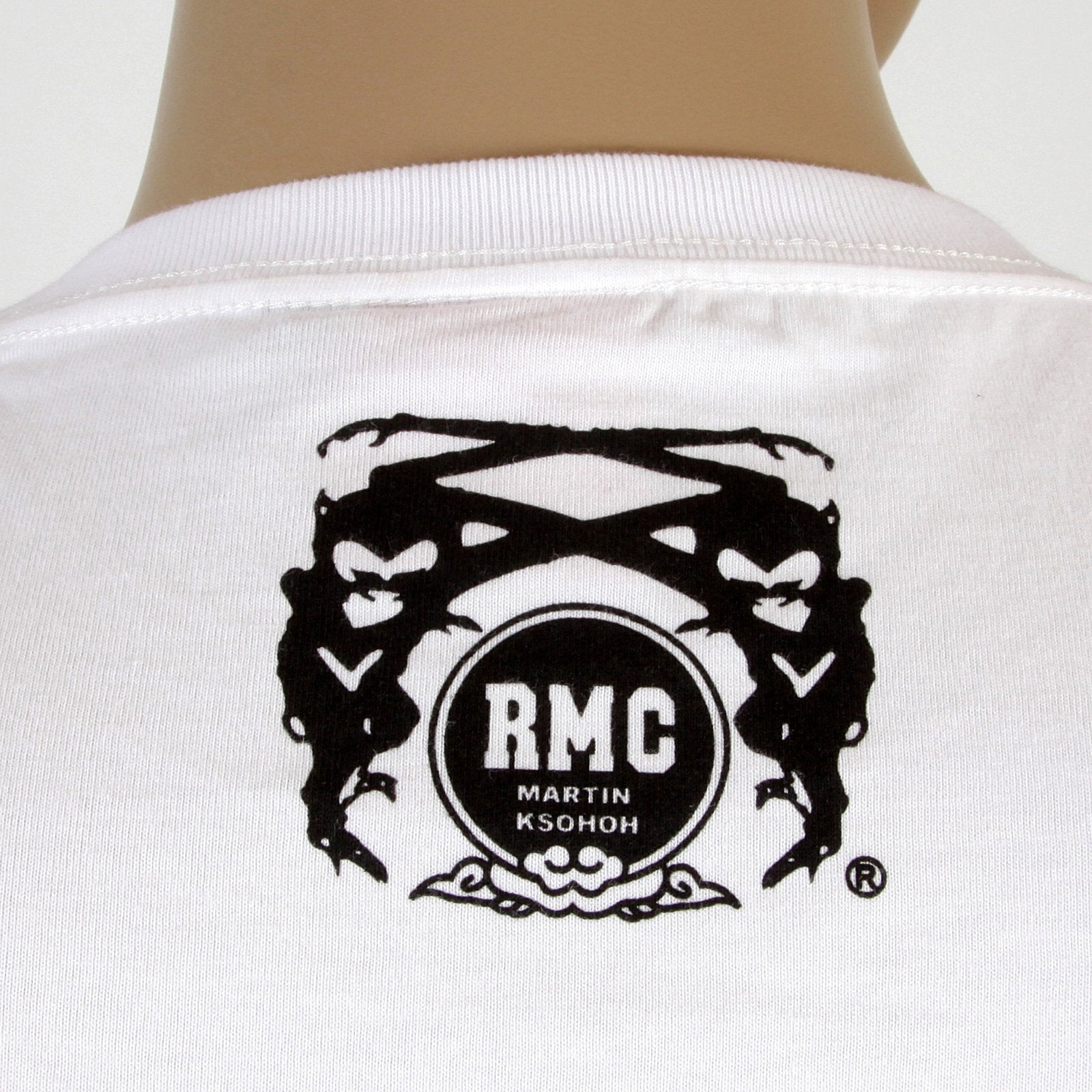 RMC JEANS WHITE COTTON RQT11067 FBI PRINTED REGULAR FIT CREW NECK T SHIRT REDM0994