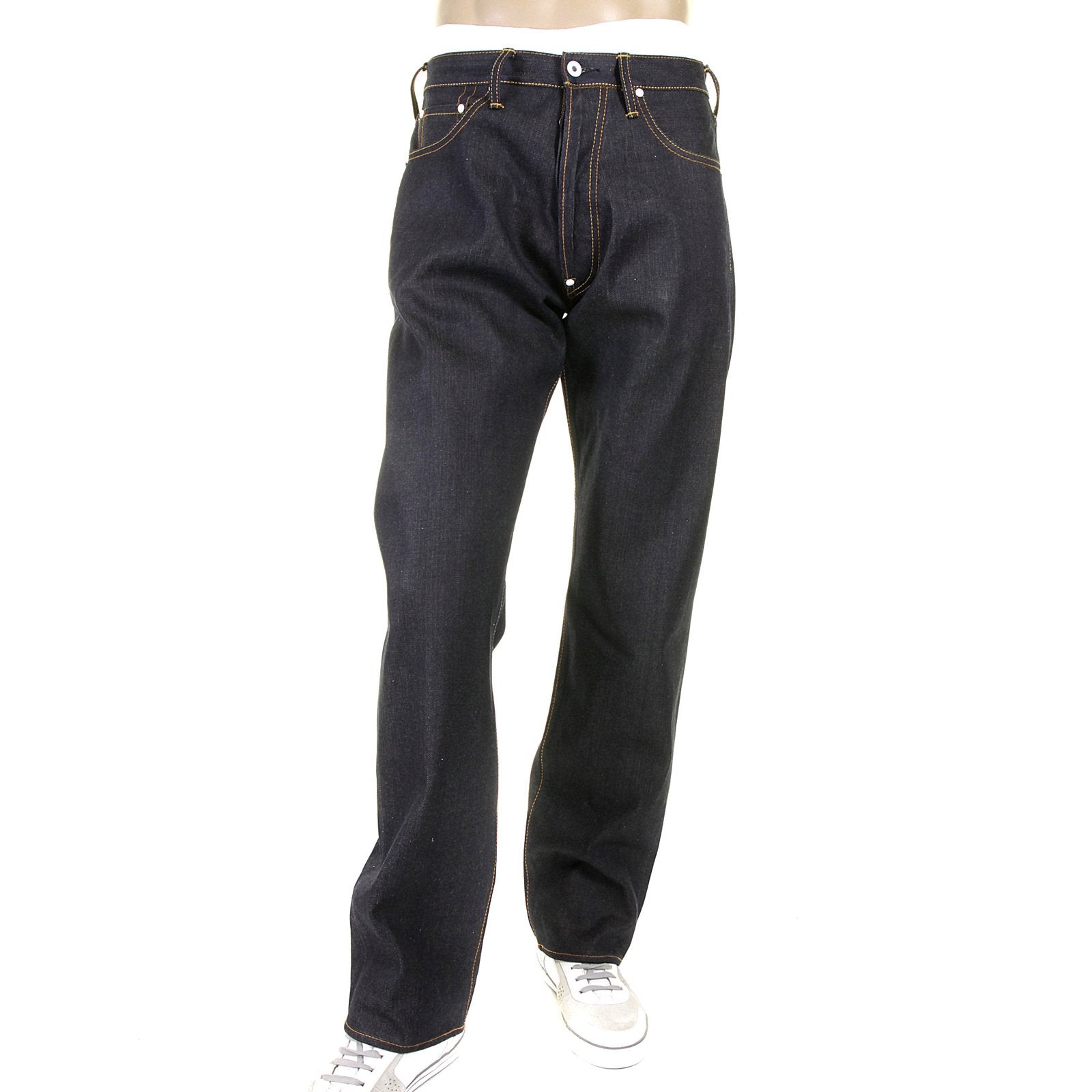 RMC JEANS VINTAGE 1002 FIT SUPER EXCLUSIVE DARK INDIGO RAW UNWASHED DRY DENIM JEANS FOR MEN REDM2275